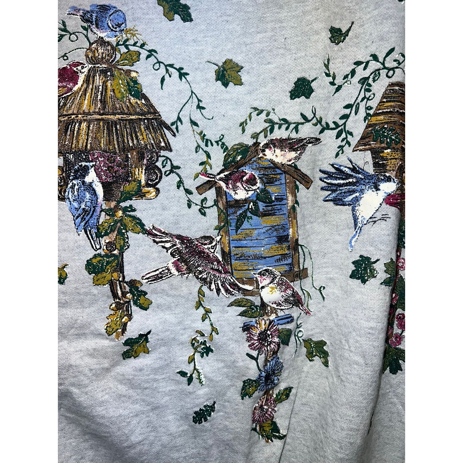Vintage Vintage Bird Sweatshirt Birdhouse Cottagecore Crewneck L Size US L / EU 52-54 / 3 - 3 Thumbnail