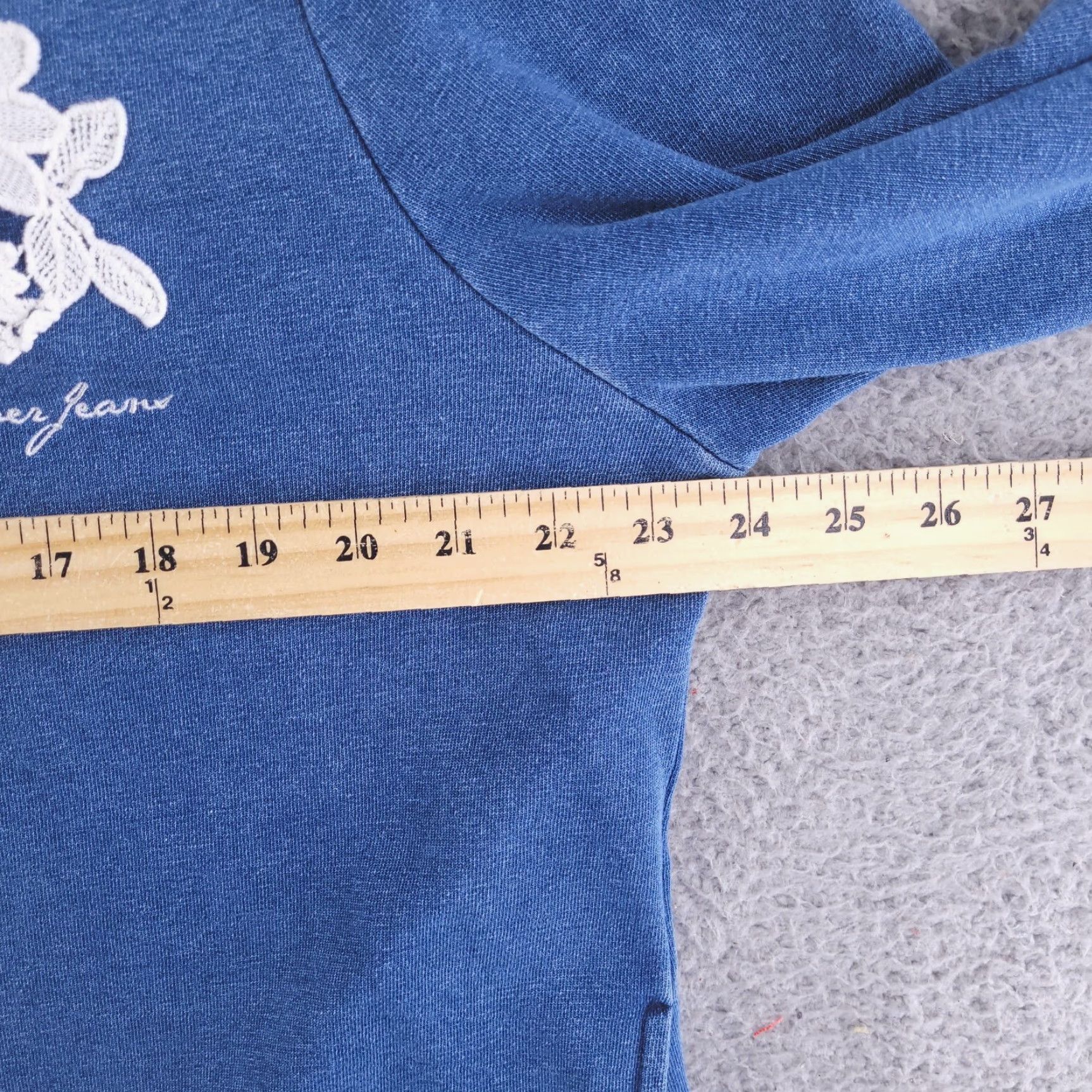 Tommy Hilfiger Tommy Hilfiger Sweatshirt Womens 2XL Blue Denim Jean Look Country Lace Full Zip Activewear Countries Womens Size XXL / US 16-18 / IT 52-54 - 6 Thumbnail