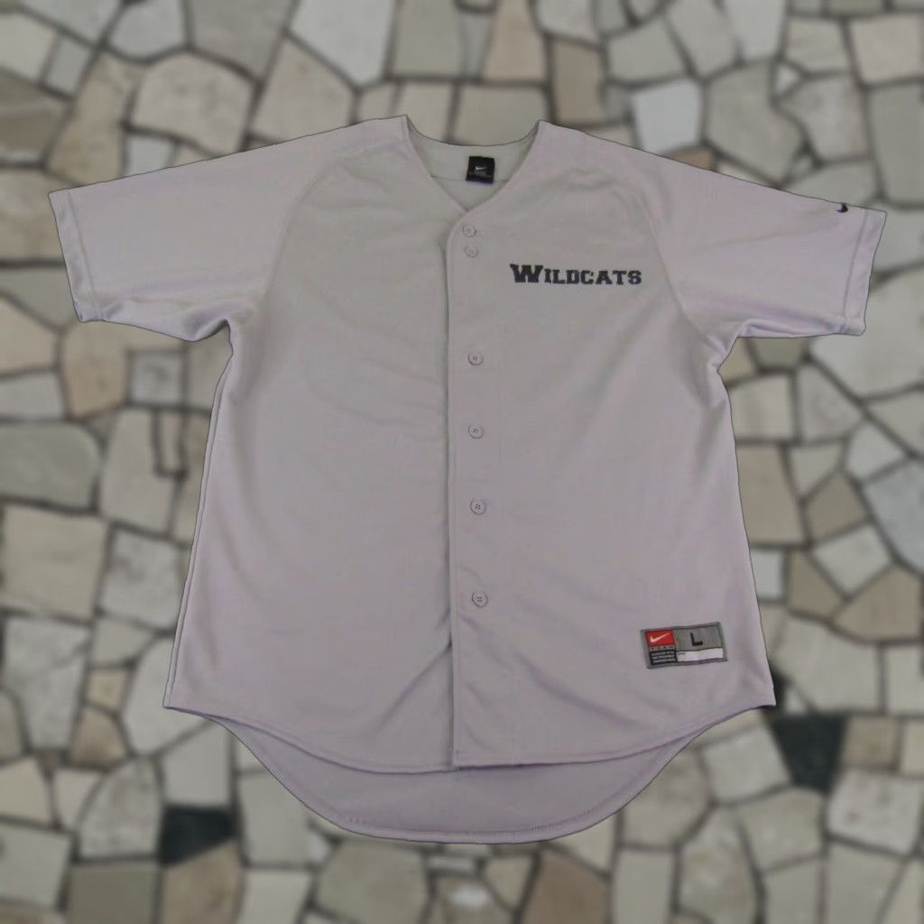 Nike Vintage Nike Wildcats Jersey Mens Large Gray Baseball Button Up Shirt Size US L / EU 52-54 / 3 - 1 Thumbnail