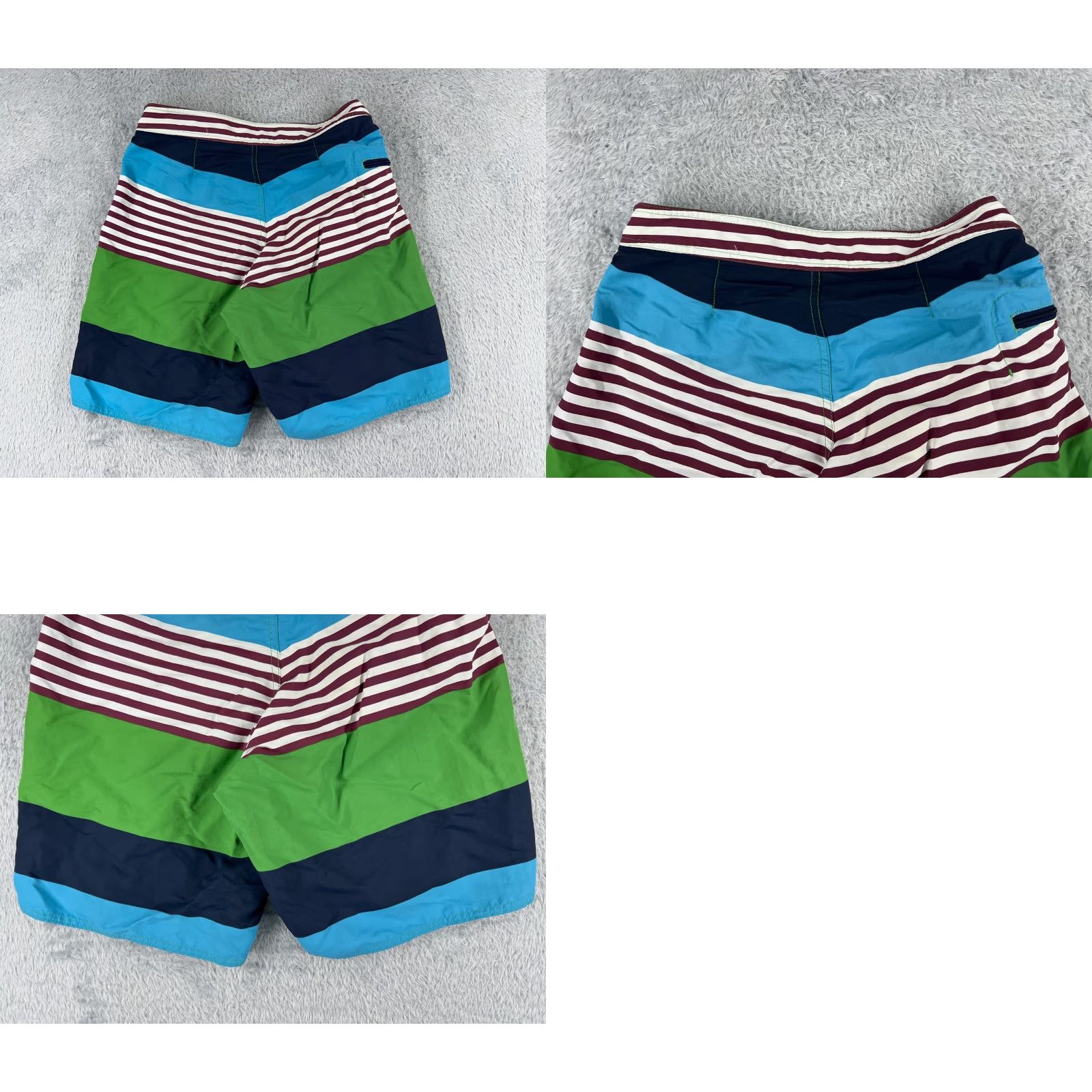 Patagonia Patagonia Board Shorts Mens 28 Blue Green Stripe Nylon 100% Beach Pockets Zipper Surfing Size US 28 / EU 44 - 9 Thumbnail