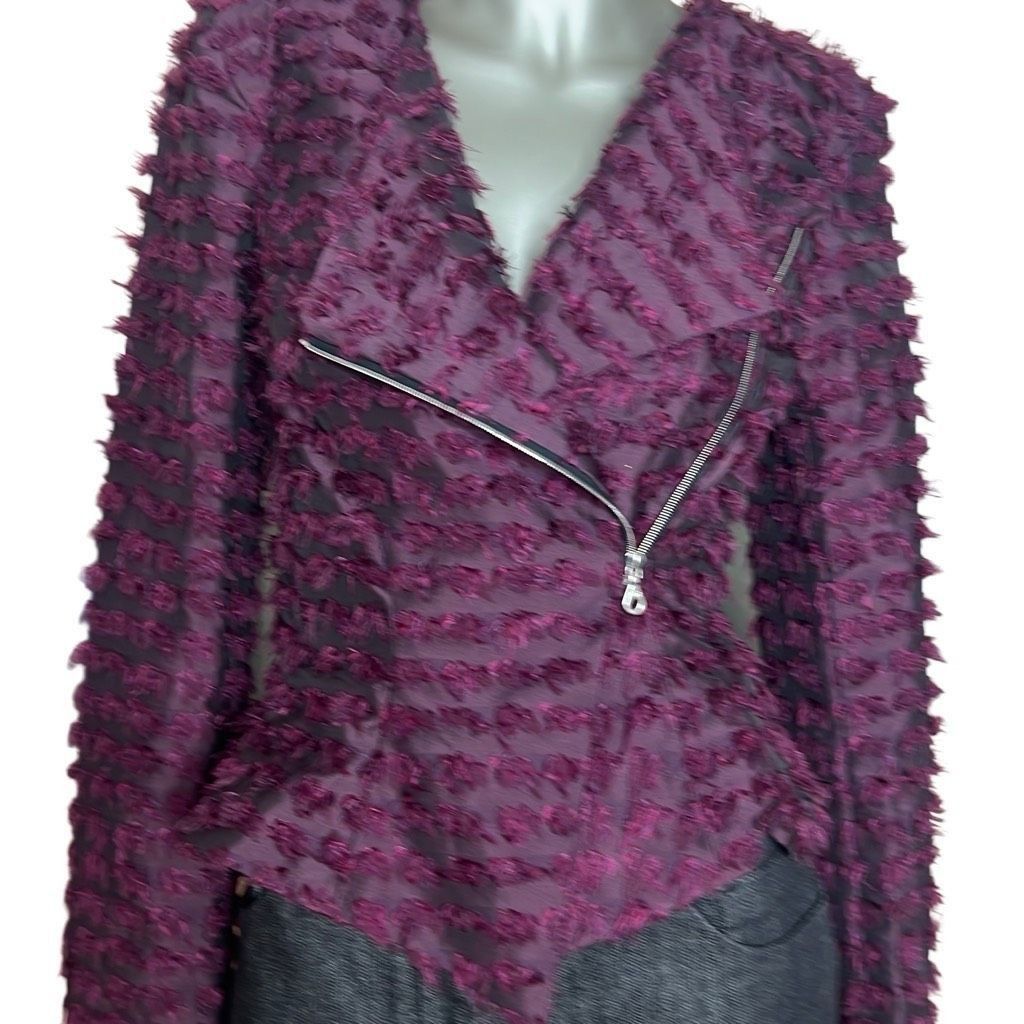 Benson Bensoni Textured Moto Peplum Jacket (306) Size XS / US 0-2 / IT 36-38 - 2 Thumbnail