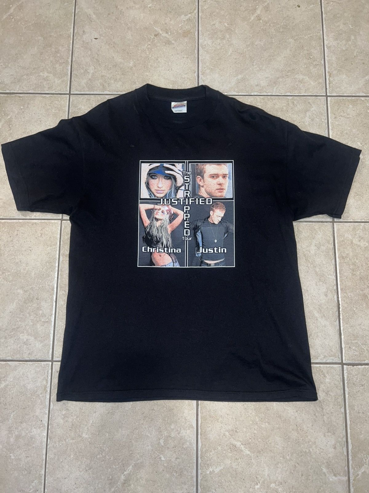 Vintage 2002 Justin Timberlake/Christina Justified Tour Tee