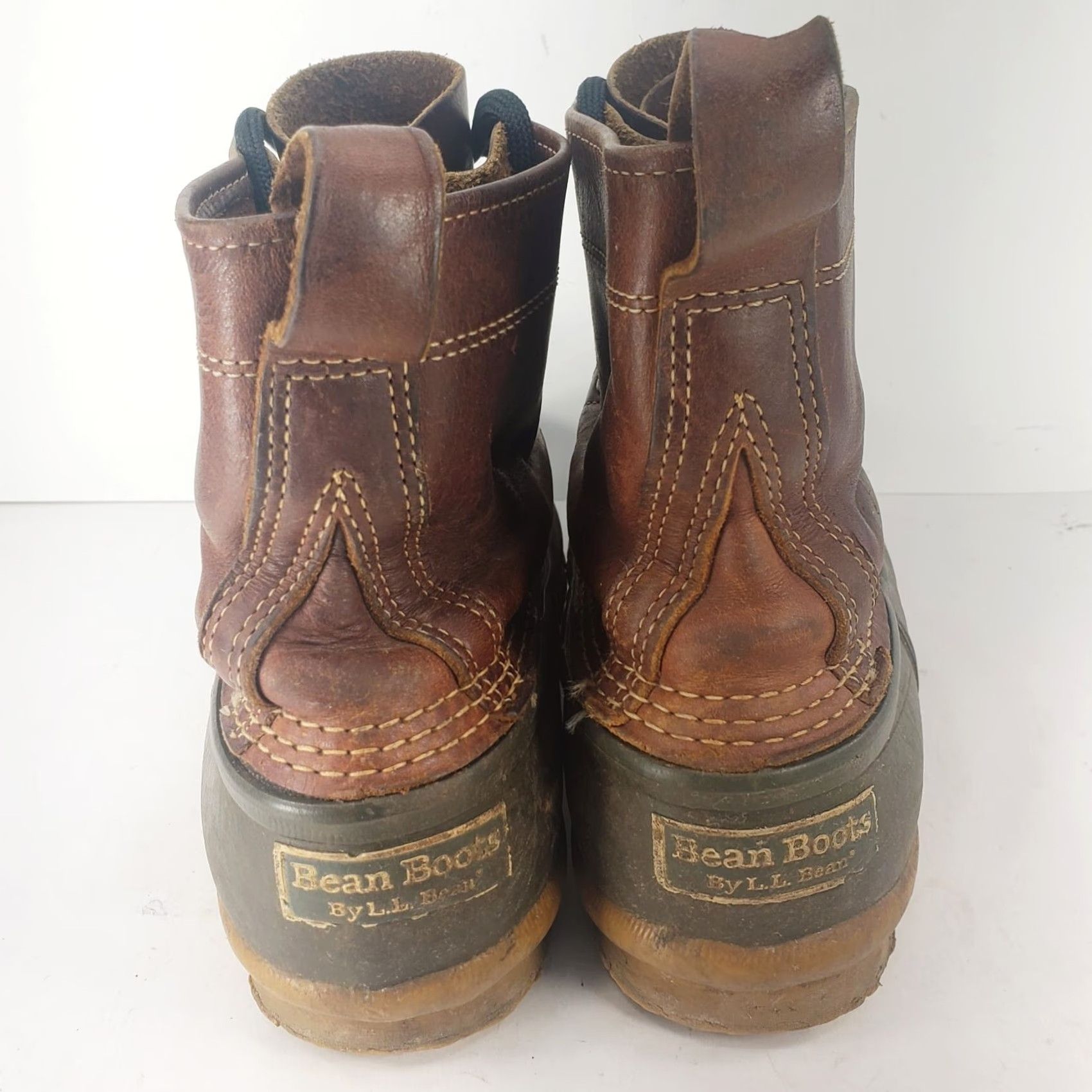 Vintage LL Bean Men’s 9W Brown Leather 8 Inch Lace Up Duck Boots Size US 9 / EU 42 - 6 Thumbnail