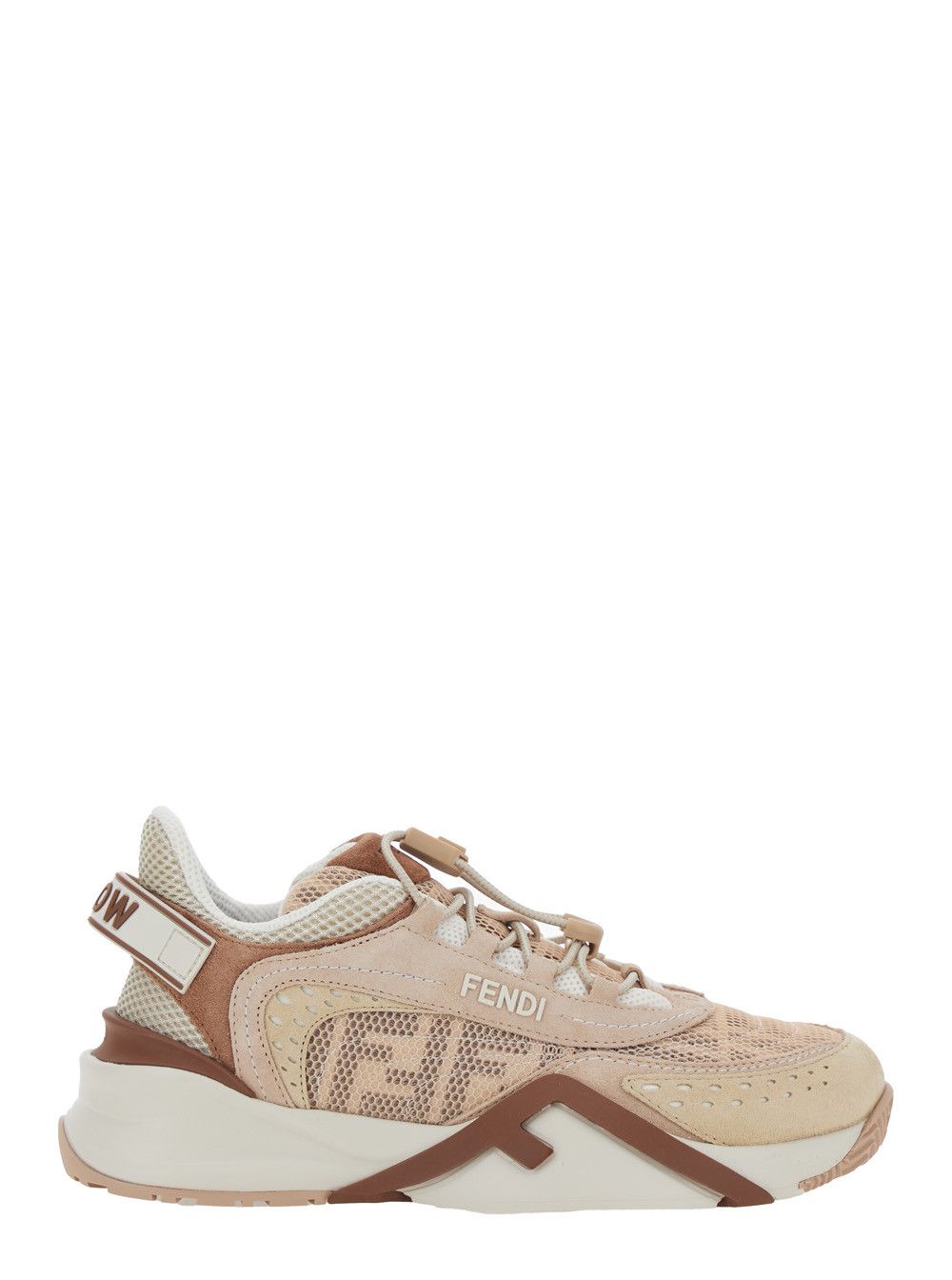 Fendi 'Fendi Flow' Pink Sneakers with Logo Lettering on Side and Back and Mesh Inserts in Tech Fabric and Suede Woman Size US 6 / IT 36 - 1 Thumbnail