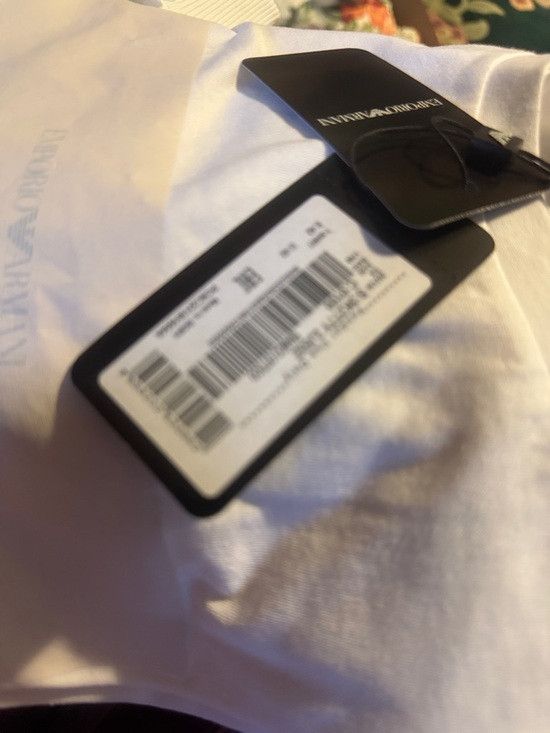 Emporio Armani Emporio Armani White Tee with Artistic Bottle Design Size M / US 6-8 / IT 42-44 - 6 Thumbnail