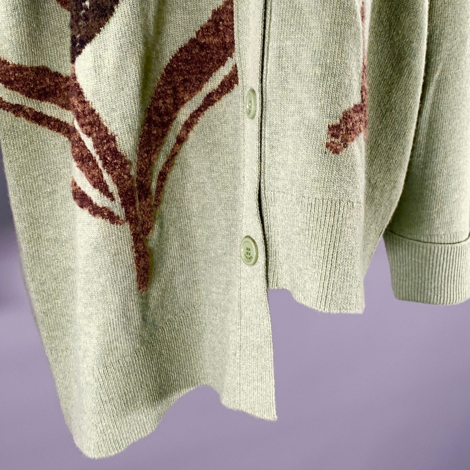 Loewe LOEWE Size M Green Sage Wool Blend Asymmetric Cardigan Size M / US 6-8 / IT 42-44 - 6 Thumbnail