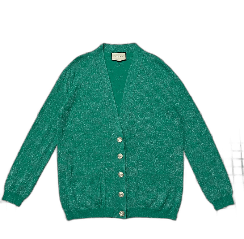 Gucci Gucci Green Wool Knit Cardigan Jacket-2506 Size S / US 4 / IT 40 - 1 Thumbnail