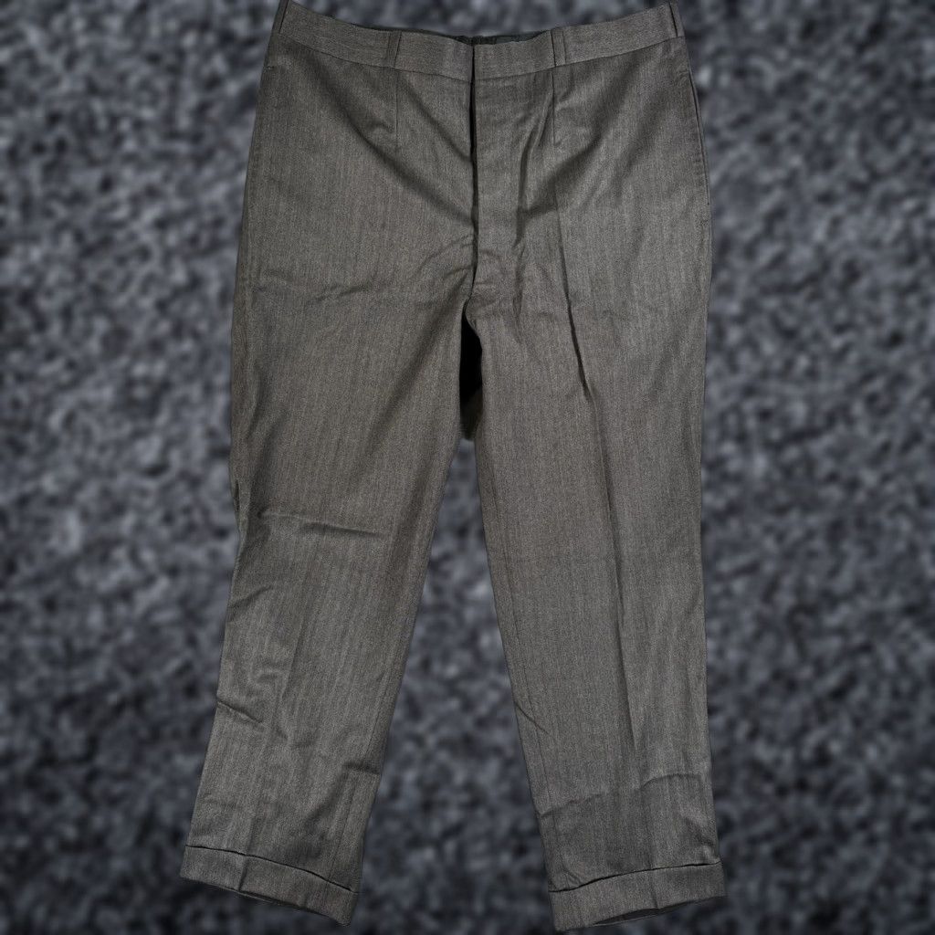 Vintage Norton & Sons Dress Pants Mens 38x29 Gray Herringbone Cuffed Savile Row Dress Pants Mens Regular Gray Herringbone 90s? Size US 38 / EU 54 - 1 Thumbnail
