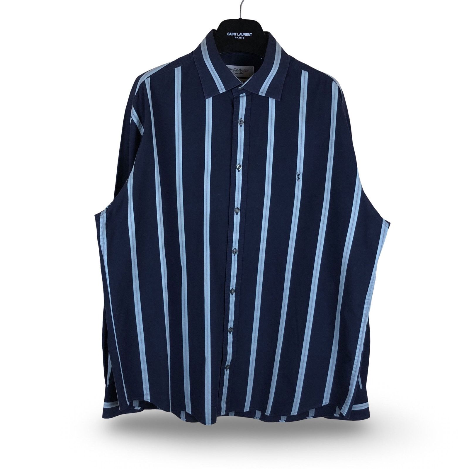 Yves Saint Laurent Vintage Yves Saint Laurent YSL Logo Striped Shirt Size US L / EU 52-54 / 3 - 5 Thumbnail