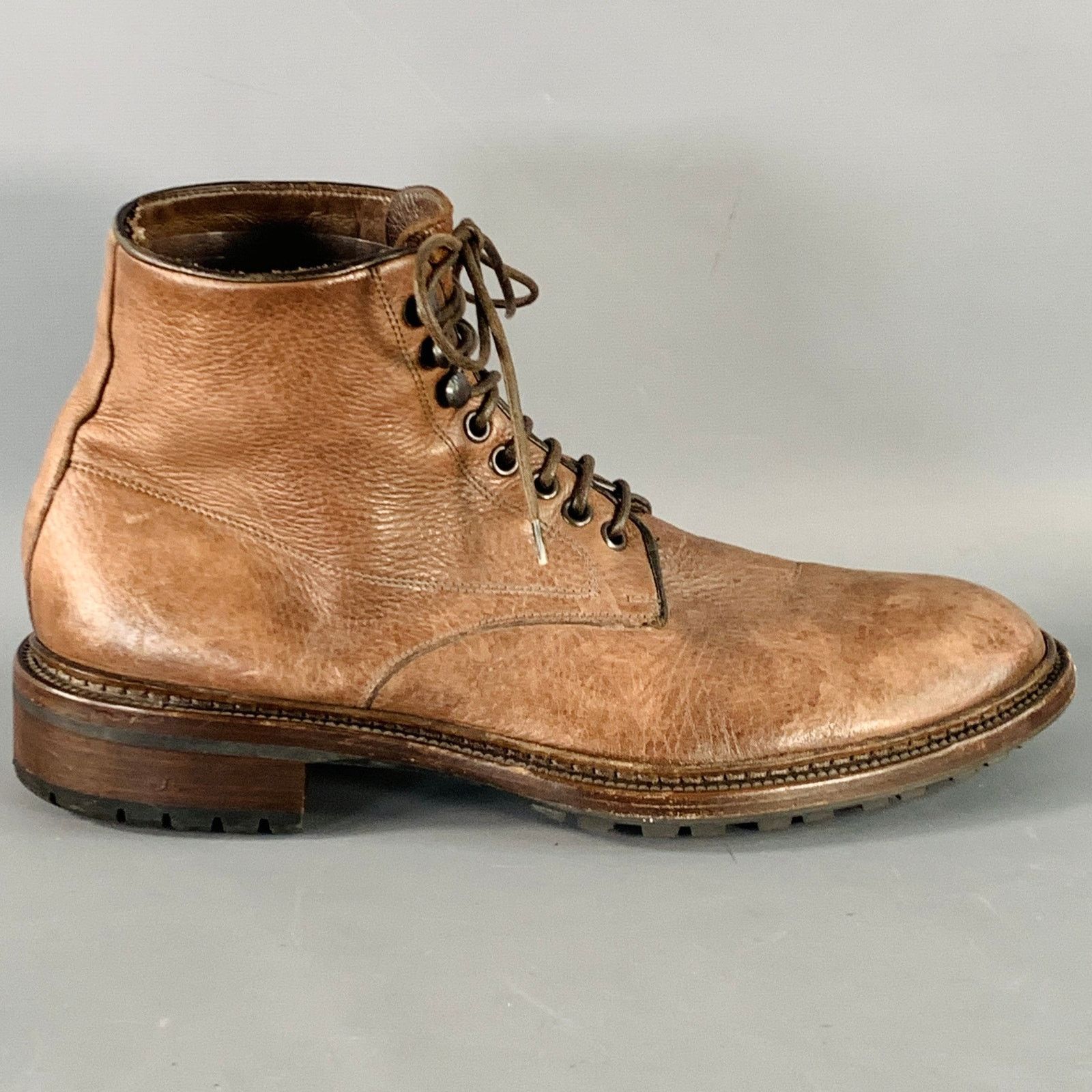 Barneys New York BARNEY'S NEW YORK Size 9 Brown Leather Lace-Up Boots Size US 9 / EU 42 - 2 Thumbnail