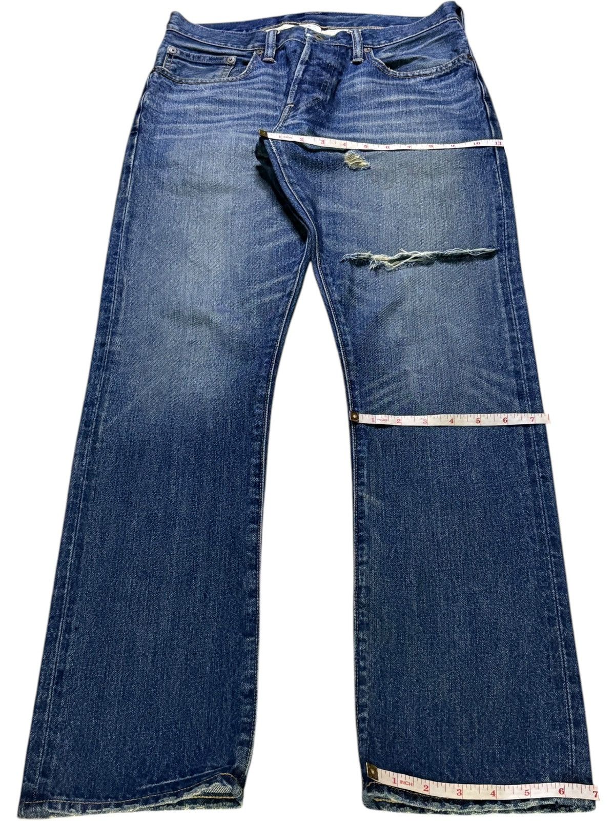 Japanese Brand Vintage Japanese Brand Mud Wash Distressed Ripped Jeans Size US 30 / EU 46 - 14 Thumbnail