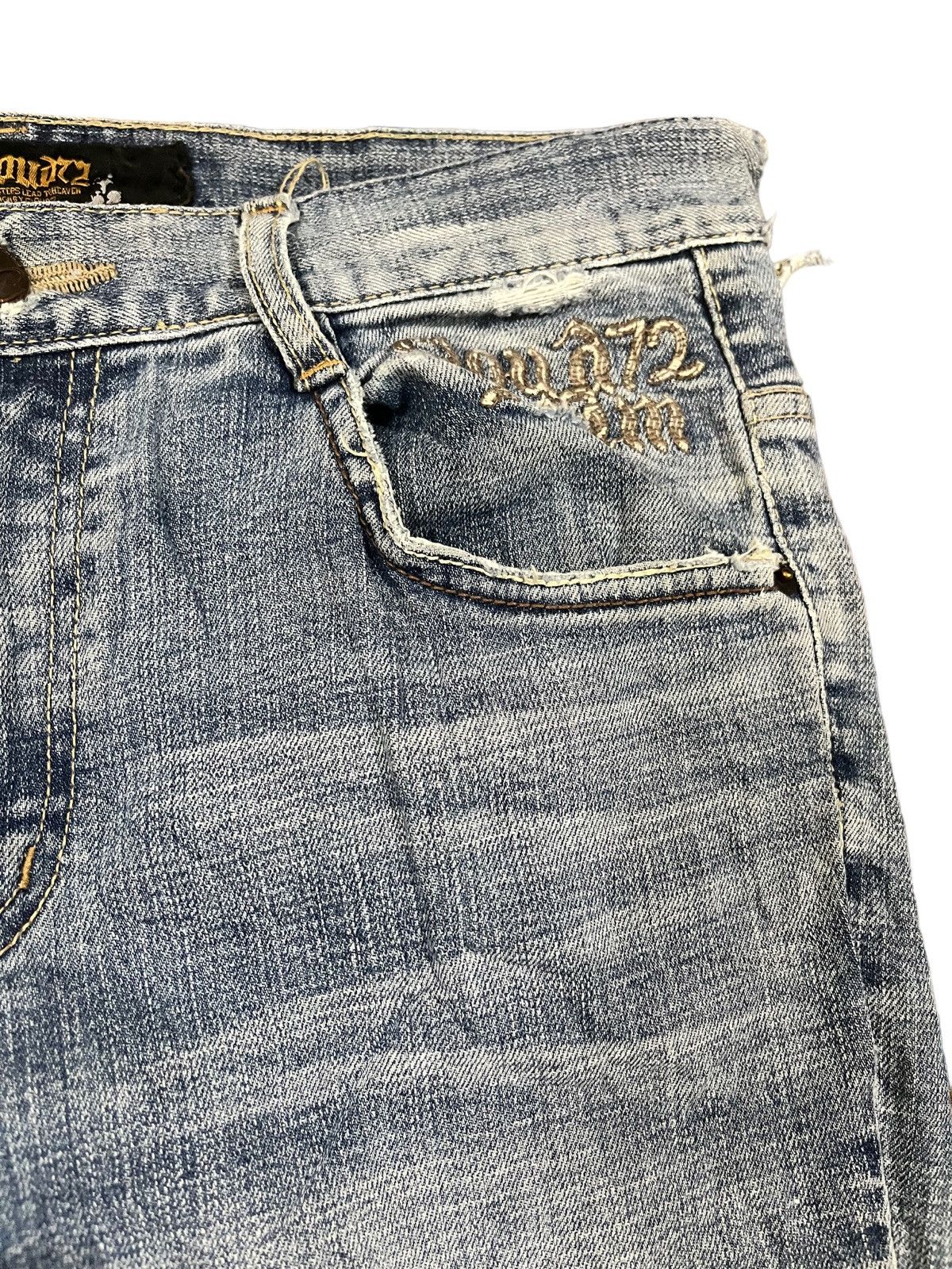 Ed Hardy Vintage Cloud 72 Faded Distressed Punk Denim Size US 31 - 5 Thumbnail