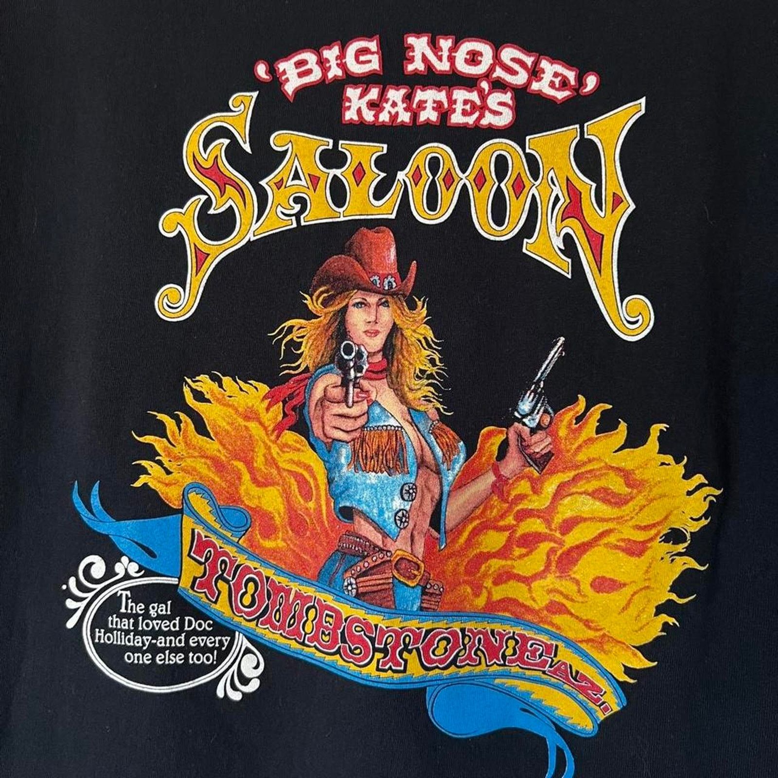 Fruit Of The Loom 00s Big Nose Kate's Saloon Tee | Tombstone Arizona Biker Bar Size US L / EU 52-54 / 3 - 6 Thumbnail
