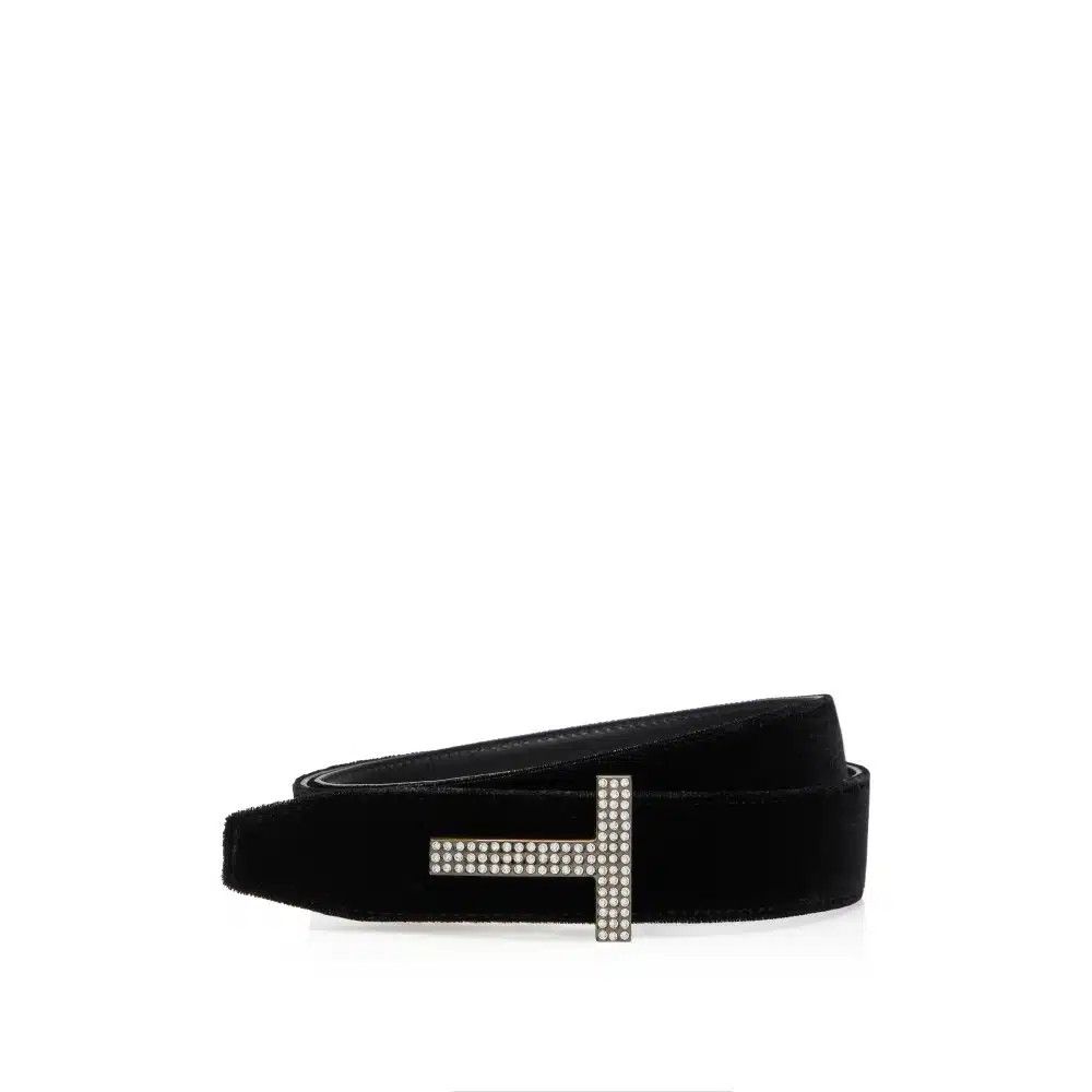 Tom Ford o1loc1c0125 WB257 Size: 95 / 30MM T Crystal Belt in Black Size ONE SIZE - 1 Preview