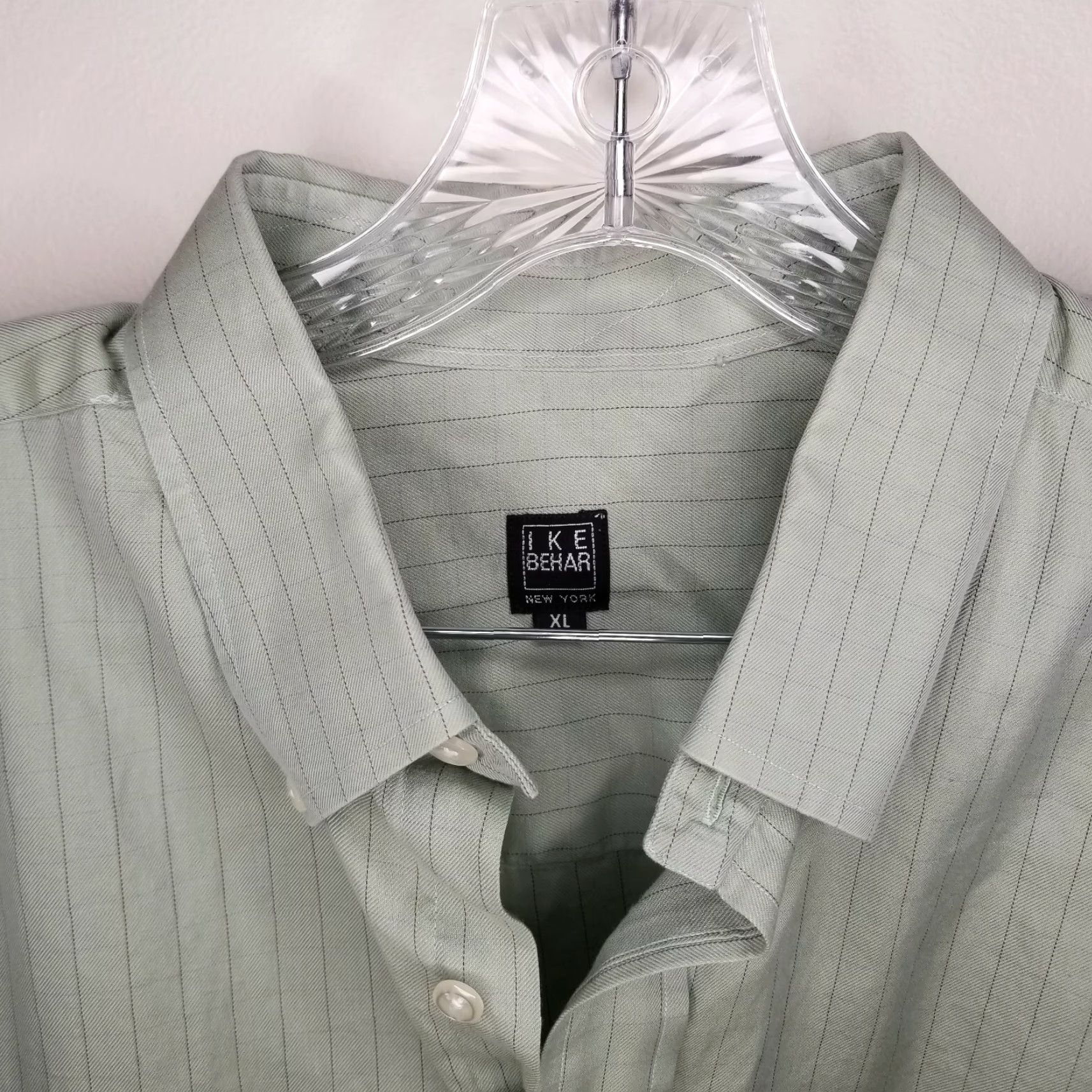 Ike Behar IKE BEHAR Mens Green Long Sleeve Button-Up XL Shirt Size US XL / EU 56 / 4 - 3 Thumbnail