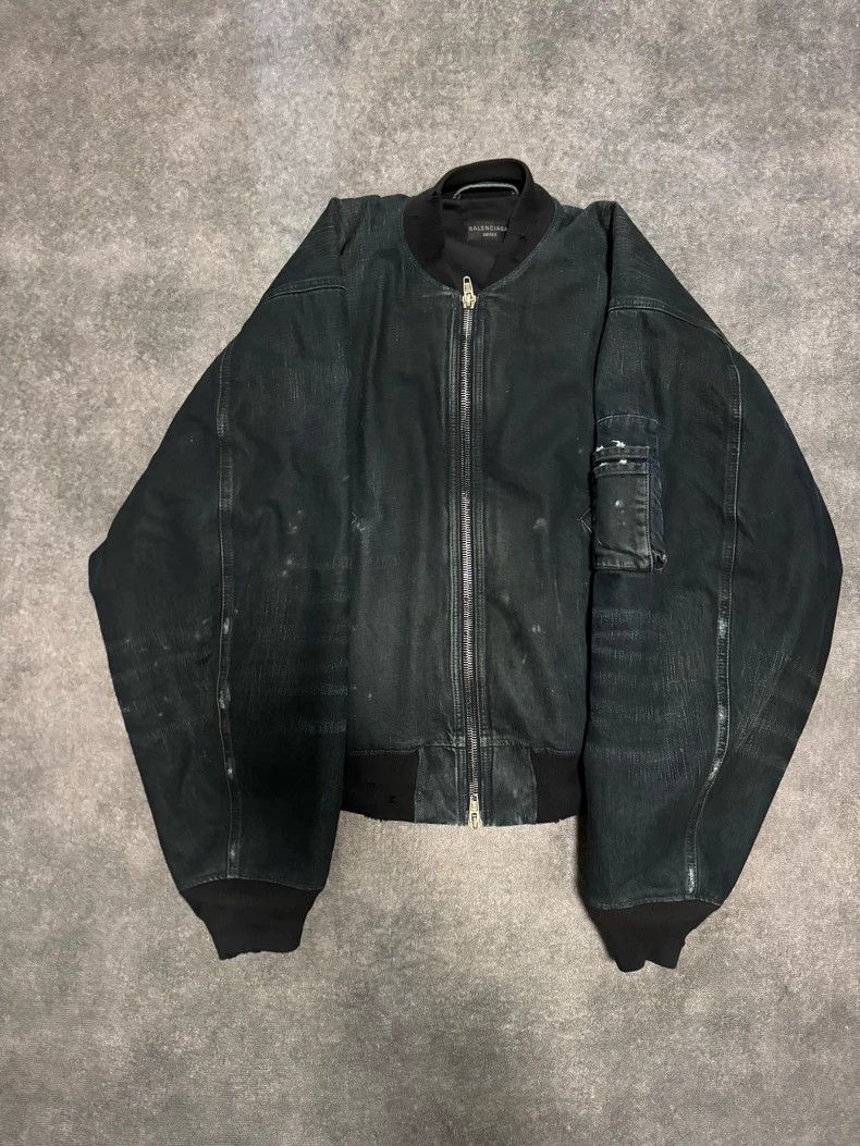 Balenciaga Balenciaga Splash ink to make old cowboy cotton-padded jac Size US S / EU 44-46 / 1 - 1 Thumbnail