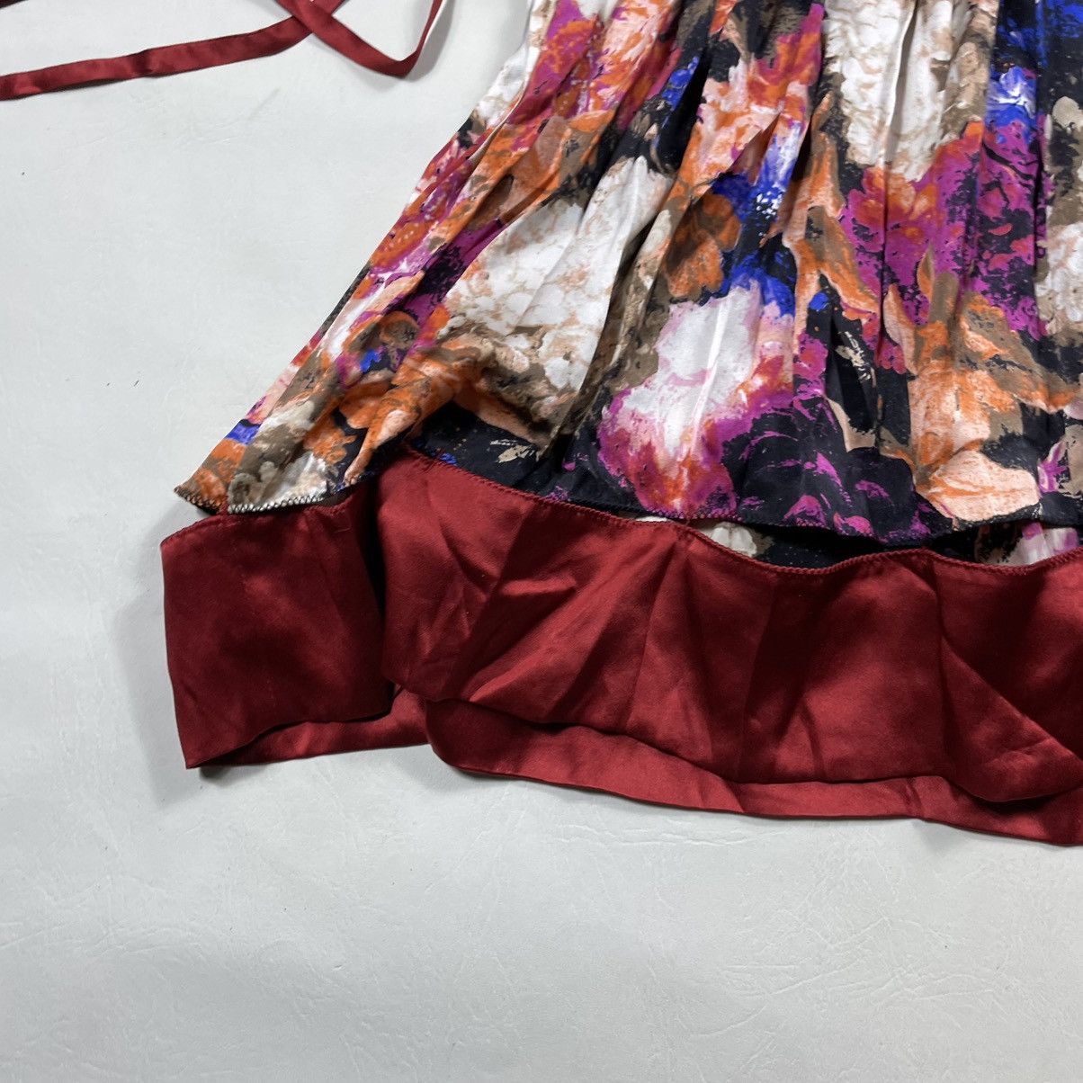 Roberto Cavalli Just Cavalli Multicolor Silk Satin Floral Print Size M / US 6-8 / IT 42-44 - 23 Thumbnail