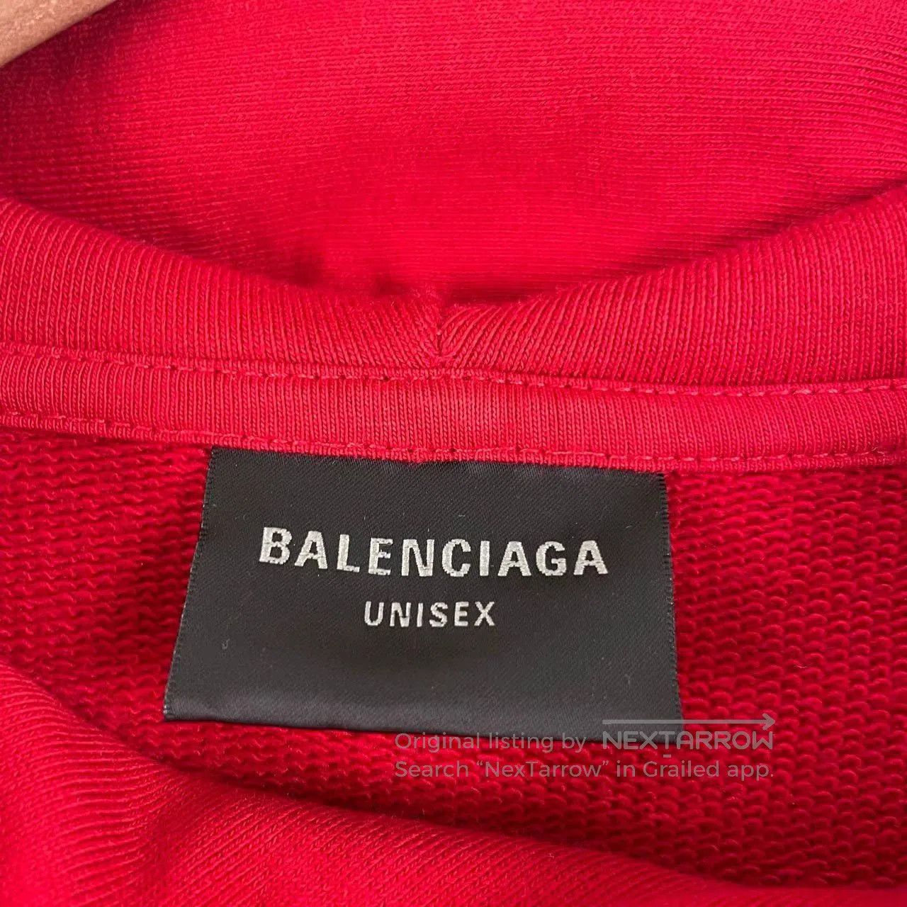 Balenciaga Red Oversized Hoodie with Front Pocket. Size US M / EU 48-50 / 2 - 5 Thumbnail