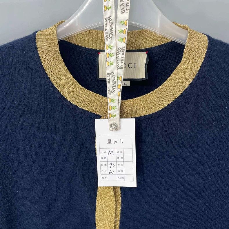 Gucci Gucci Black gold-rimmed knitted cardigan sweater 2501-Nexta Size US M / EU 48-50 / 2 - 7 Thumbnail