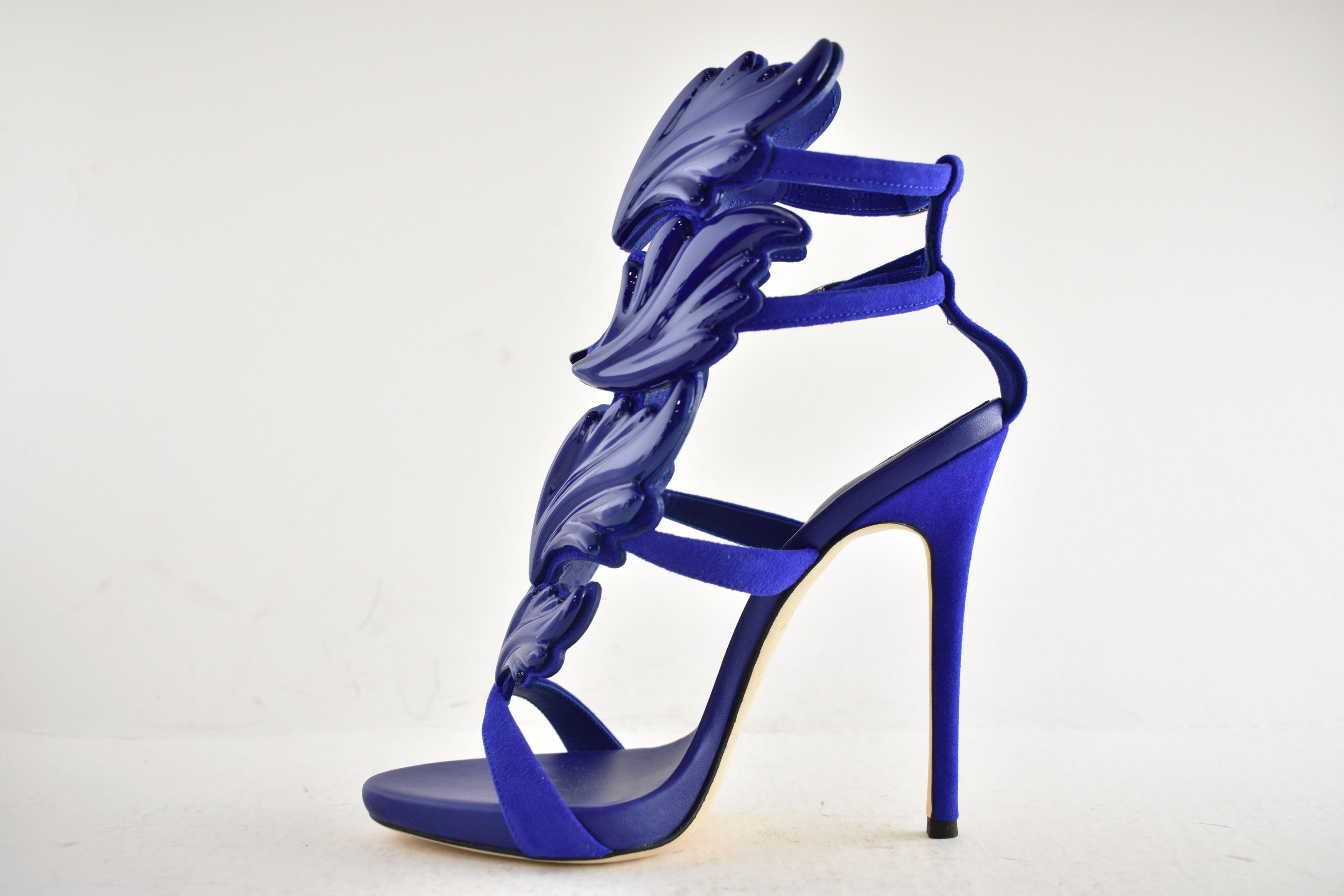 Giuseppe Zanotti Cruel Summer 110 Blue Setter Wing Strap Sandal Heel Pump 35 Size US 5 / IT 35 - 10 Thumbnail