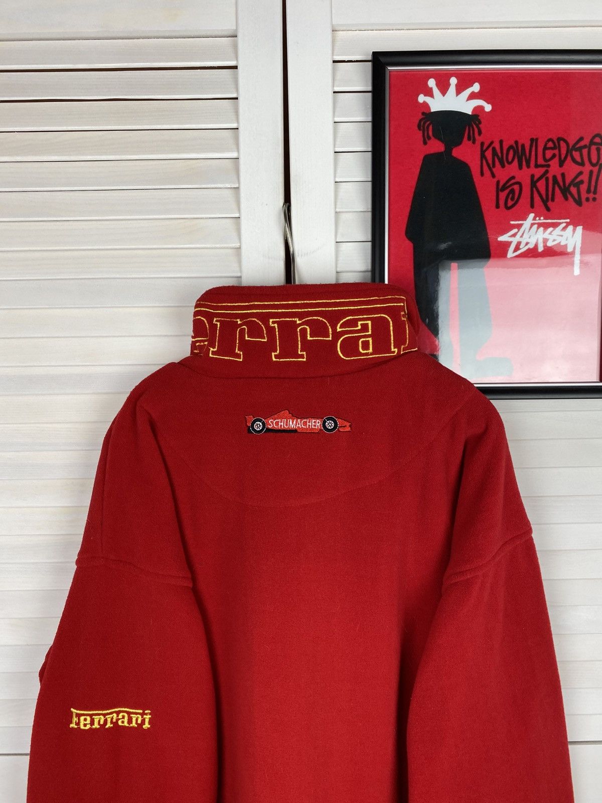 Ferrari Vintage 90s Fleece Jacket Zip Up 1/4 Ferrari Racing F1 Car Size US XL / EU 56 / 4 - 7 Thumbnail
