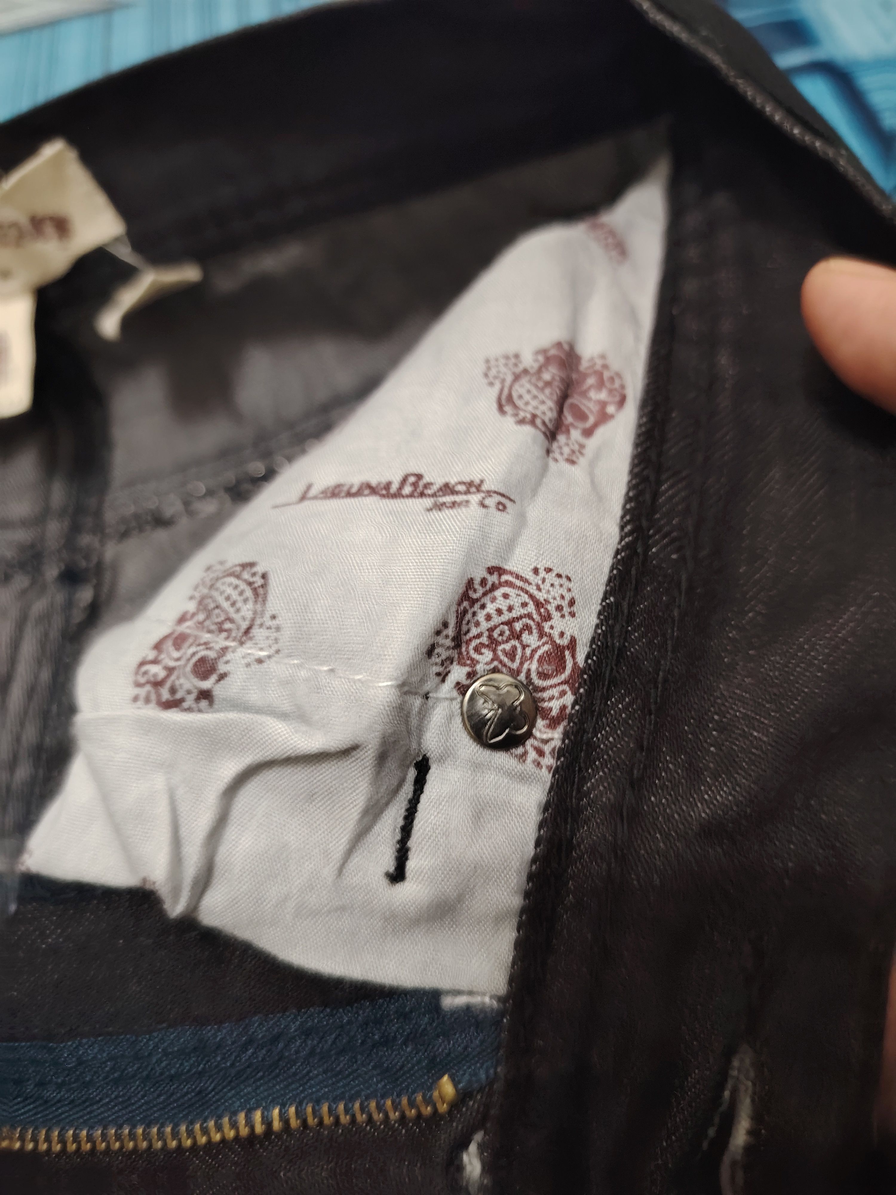 Affliction Rare! 90's Laguna Beach Crazy Jeans Button Affliction design Size US 31 - 8 Thumbnail
