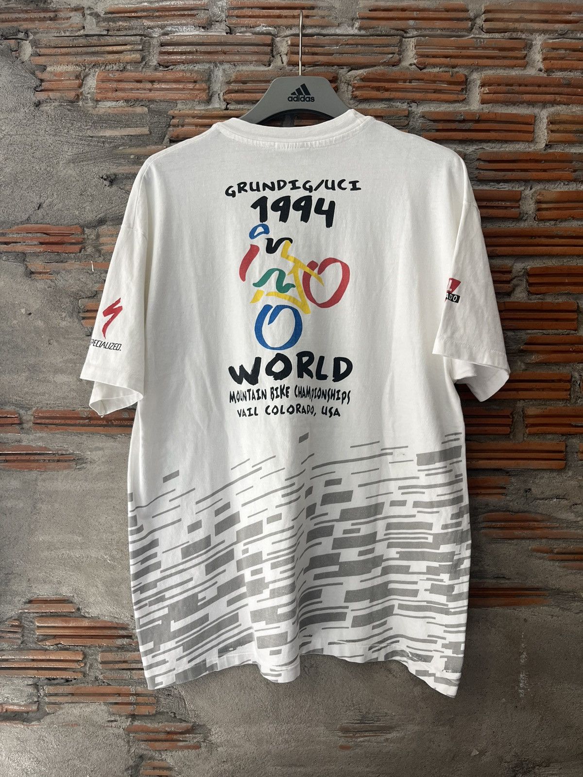Vintage Vintage Grundig/uci 1994’s World Mountain Bike Tshirt Size US XL / EU 56 / 4 - 3 Thumbnail