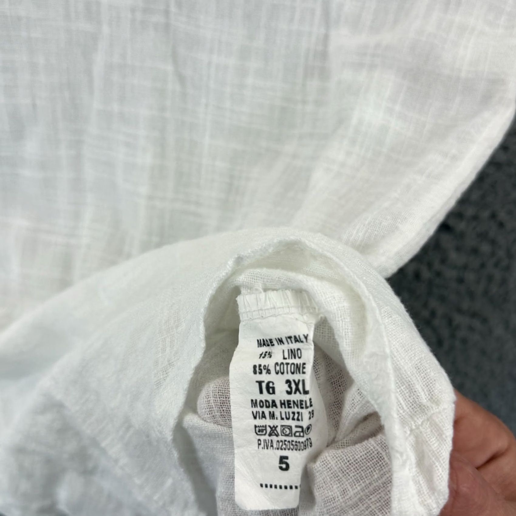 Vintage Vintage Made in Italy Shirt Men 2XL White Short Sleeve Linen Blend Button-Up Casual Beach Preppy Shirt Mens Regular Big & Tall Size US XXL / EU 58 / 5 - 7 Thumbnail