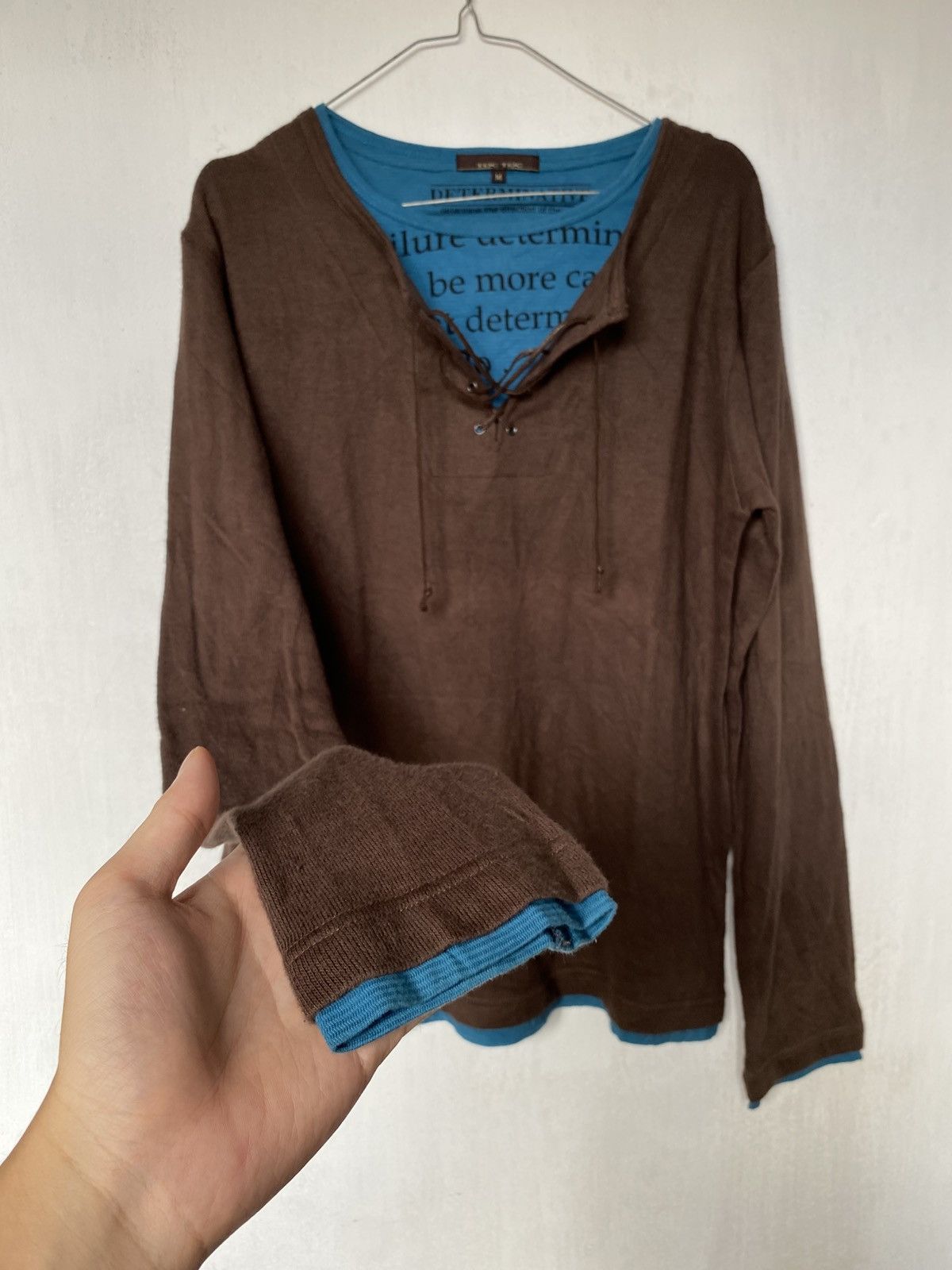 Beauty Beast × If Six Was Nine × Japanese Brand TocToc Double Layer Lace Up Poem Longsleeve Size US M / EU 48-50 / 2 - 3 Thumbnail