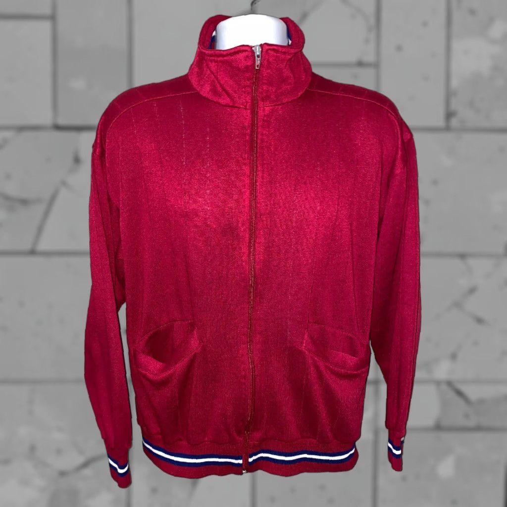 Blair Vintage Adventurers Club Men Red Fleece Lined Full Zip Track Jacket Size L Size US L / EU 52-54 / 3 - 1 Thumbnail