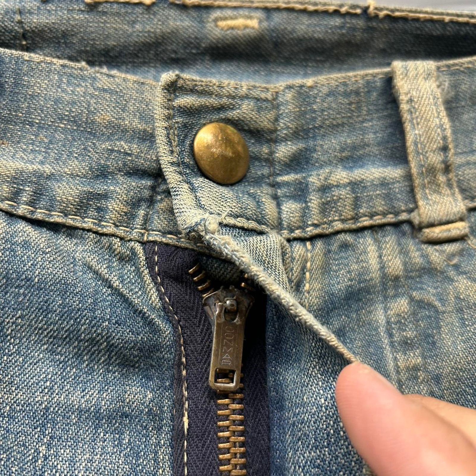 Other VTG 50s/60s Distressed Double Knees Jeans with Crotch Rivet Size 25" / US 0 / IT 36 - 7 Thumbnail