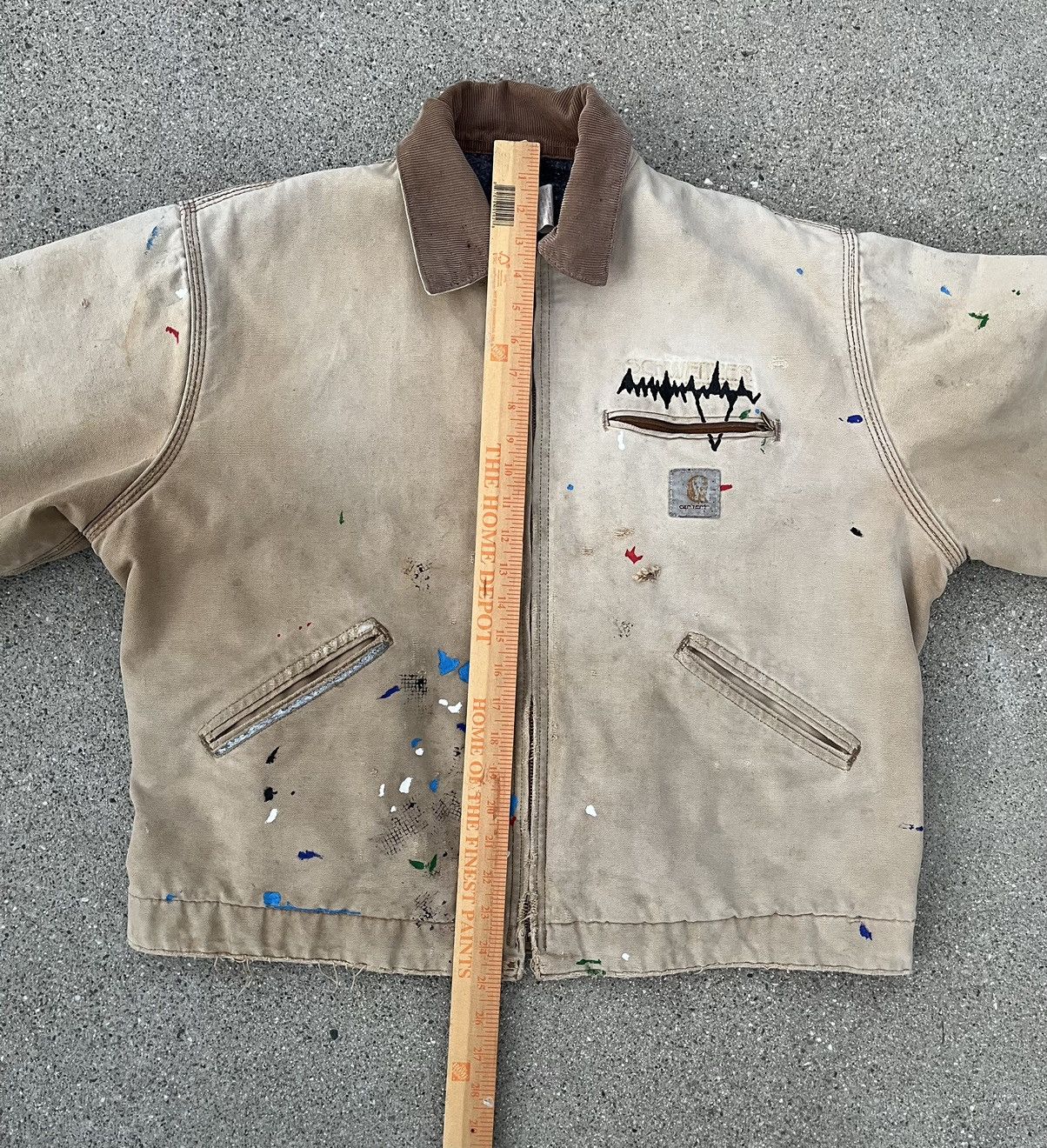 Vintage Carhartt Detroit Jacket Thrashed Distressed Sun Fade