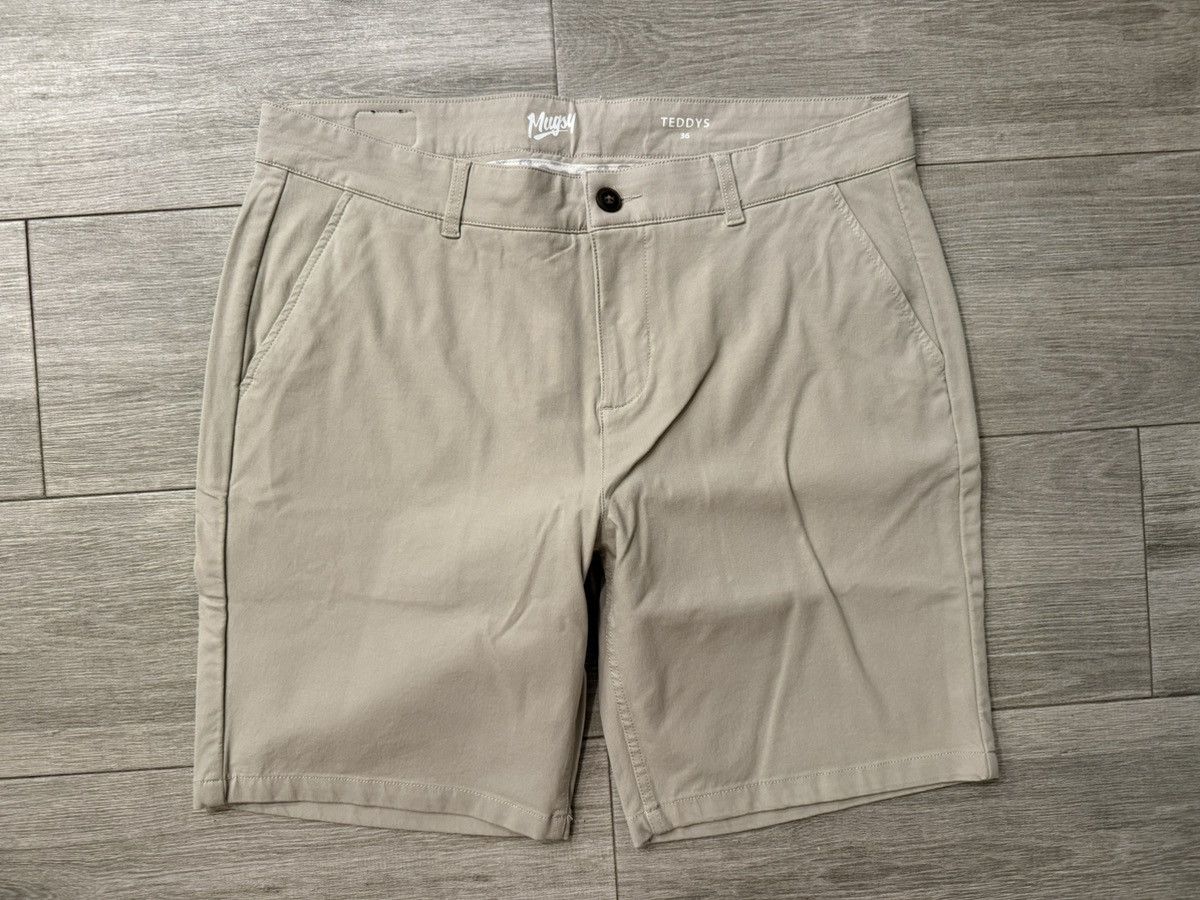 Mugsy Jeans TEDDYS Light Khaki Chino Shorts Waist Size 36