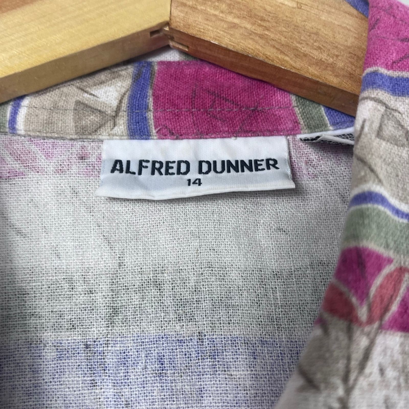 Vintage Vintage Linen Blend Alfred Dunner Button Up Blouse 14 Size XL / US 12-14 / IT 48-50 - 2 Thumbnail