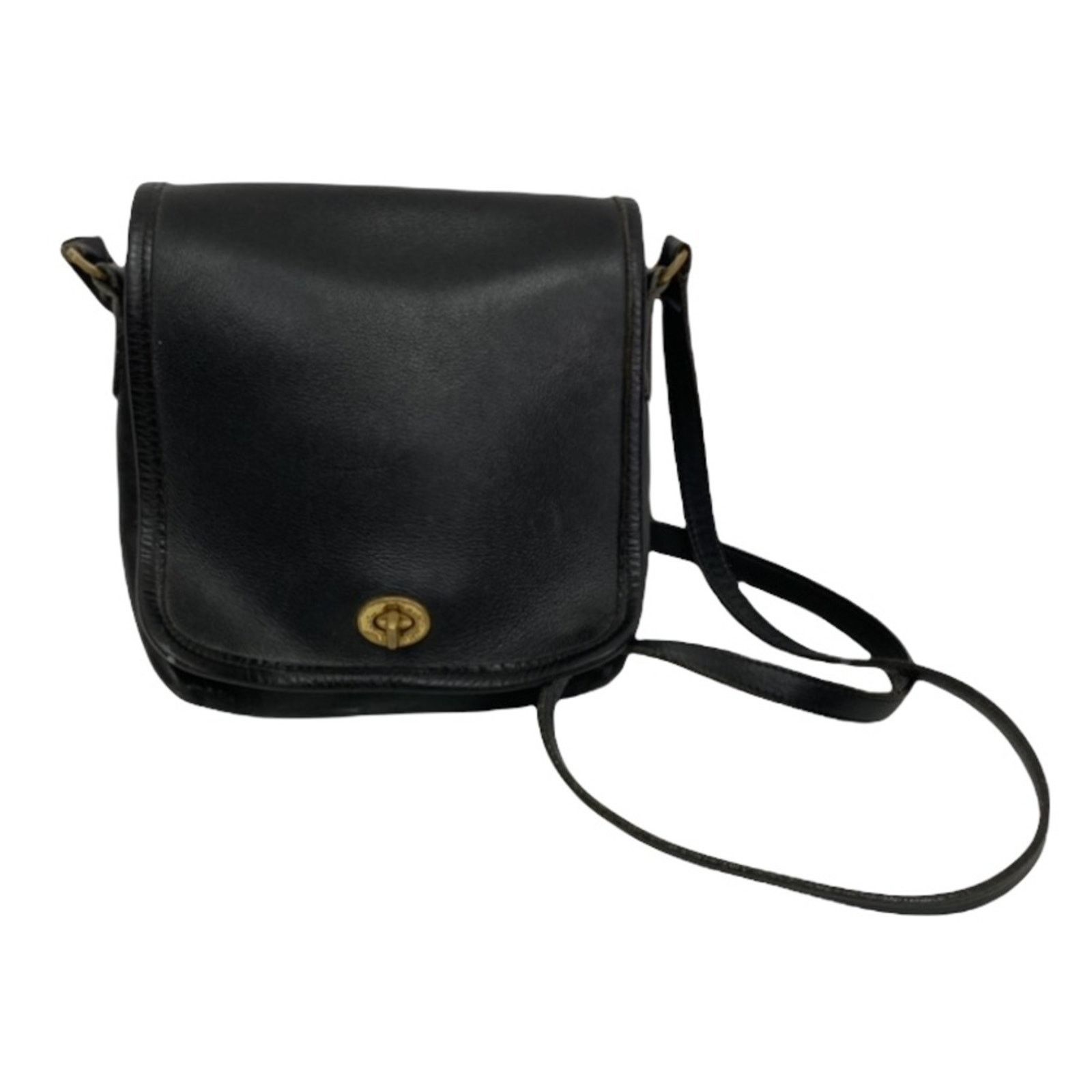 Coach Vintage Coach Black Leather Turnlock Crossbody Bag Size ONE SIZE - 1 Thumbnail