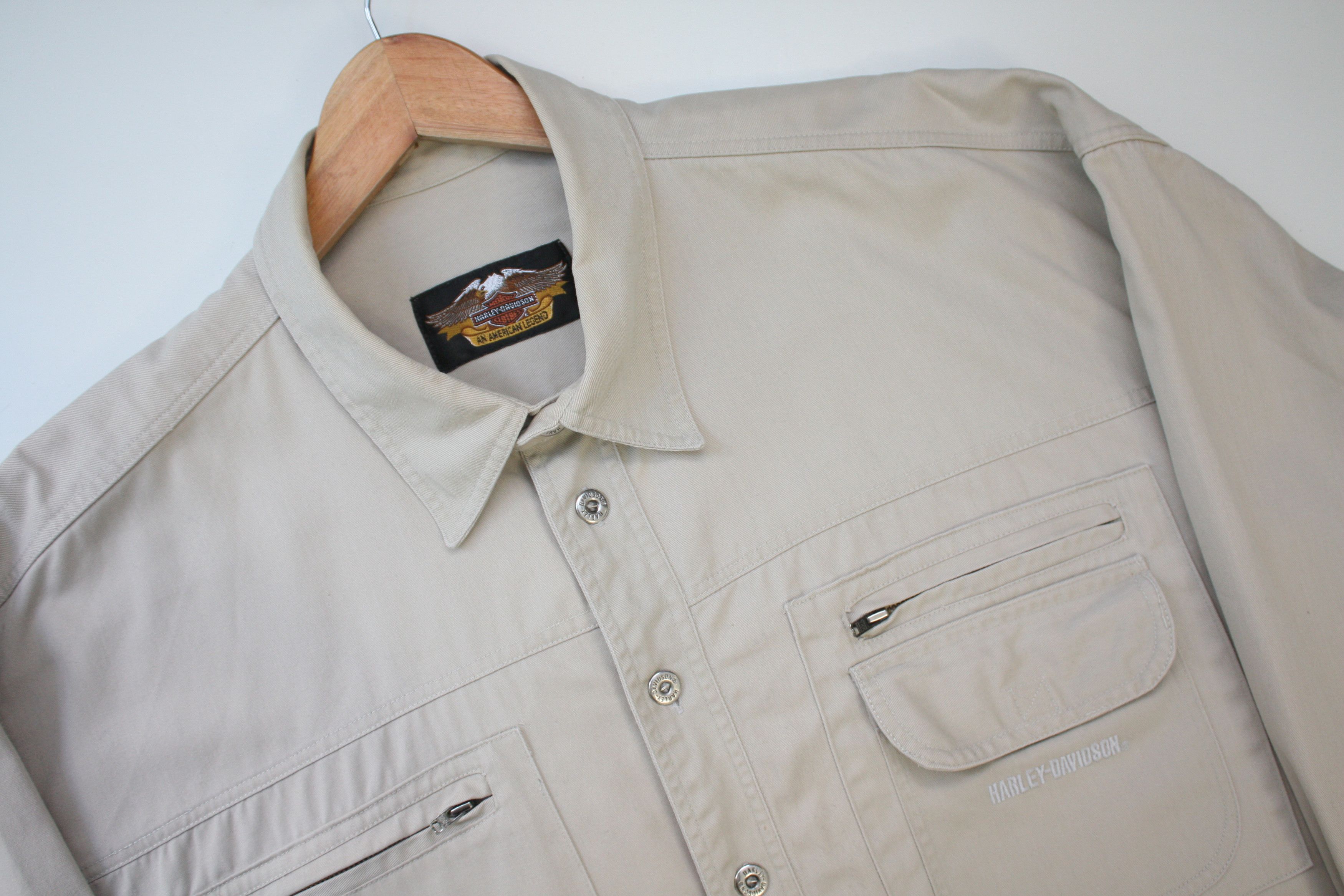 Harley Davidson Harley Davidson Beige Shirt Men's XXL Size US XXL / EU 58 / 5 - 3 Thumbnail