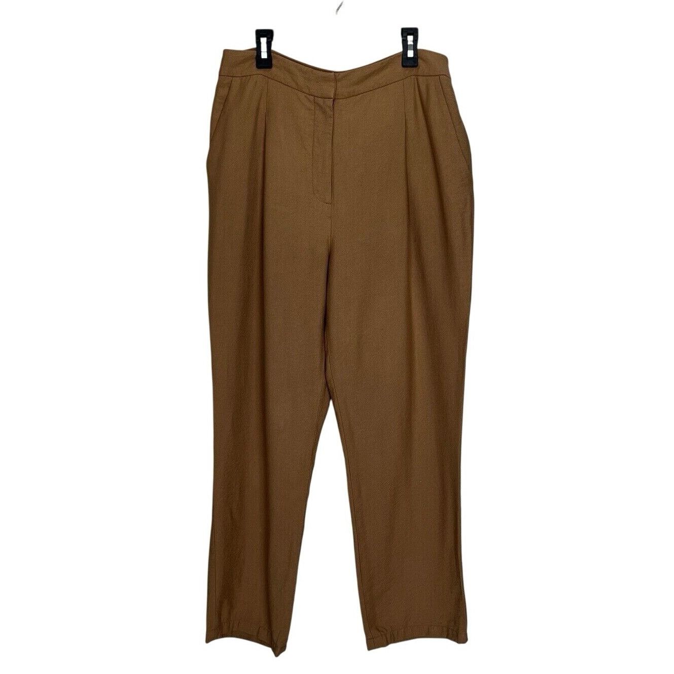 Anthropologie Leith | Camel Tan Pleated Taper Leg Trouser Pants Sz Medium Size 30" / US 8 / IT 44 - 1 Thumbnail
