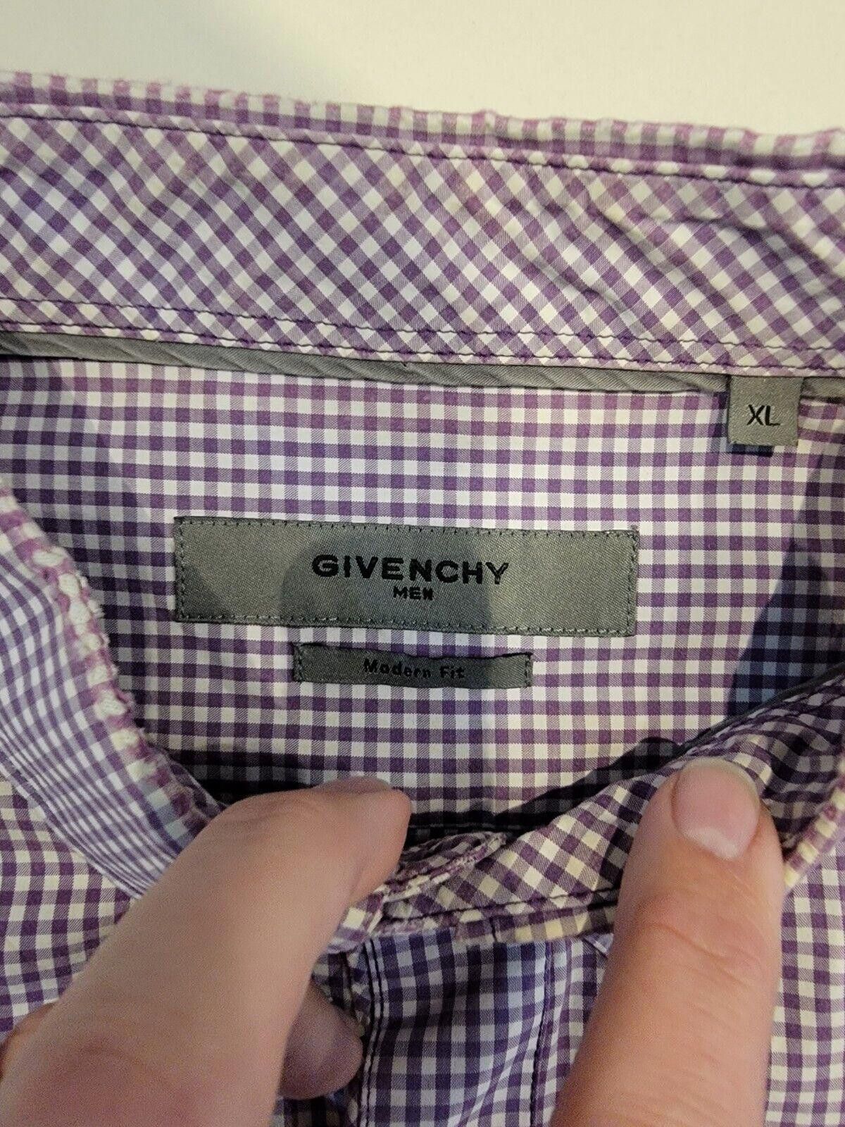 Givenchy Givenchy Purple Checked Button Up Shirt Size XL Size US XL / EU 56 / 4 - 3 Thumbnail