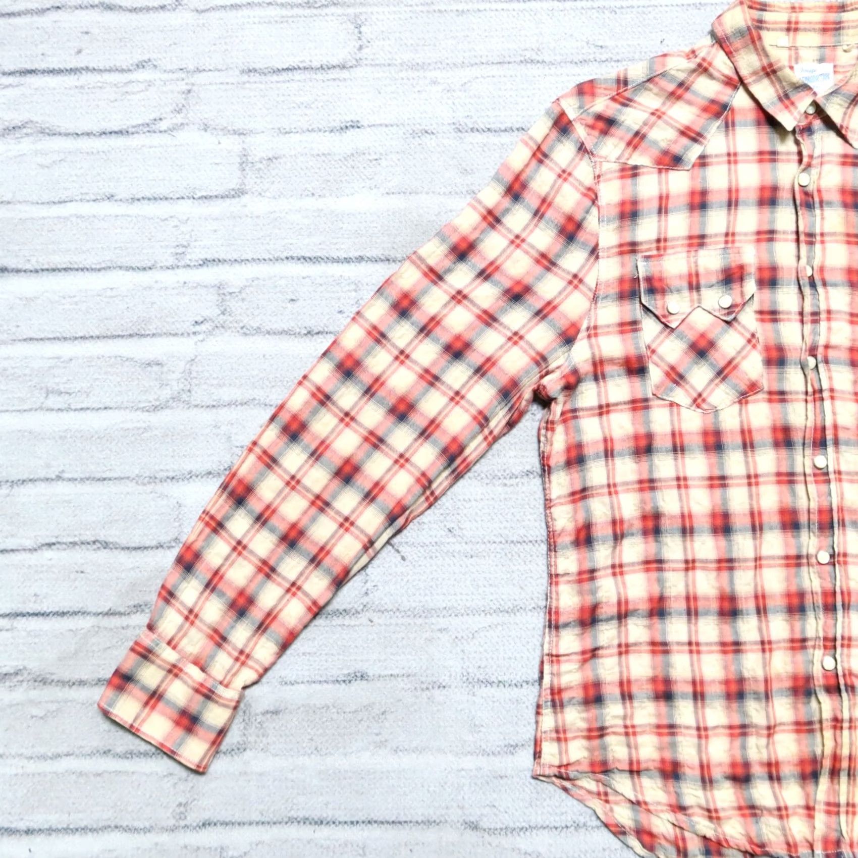 Levi's Levis Vintage Clothing Saw Tooth Plaid Western Shirt S Red Mens XS? Size US S / EU 44-46 / 1 - 5 Thumbnail