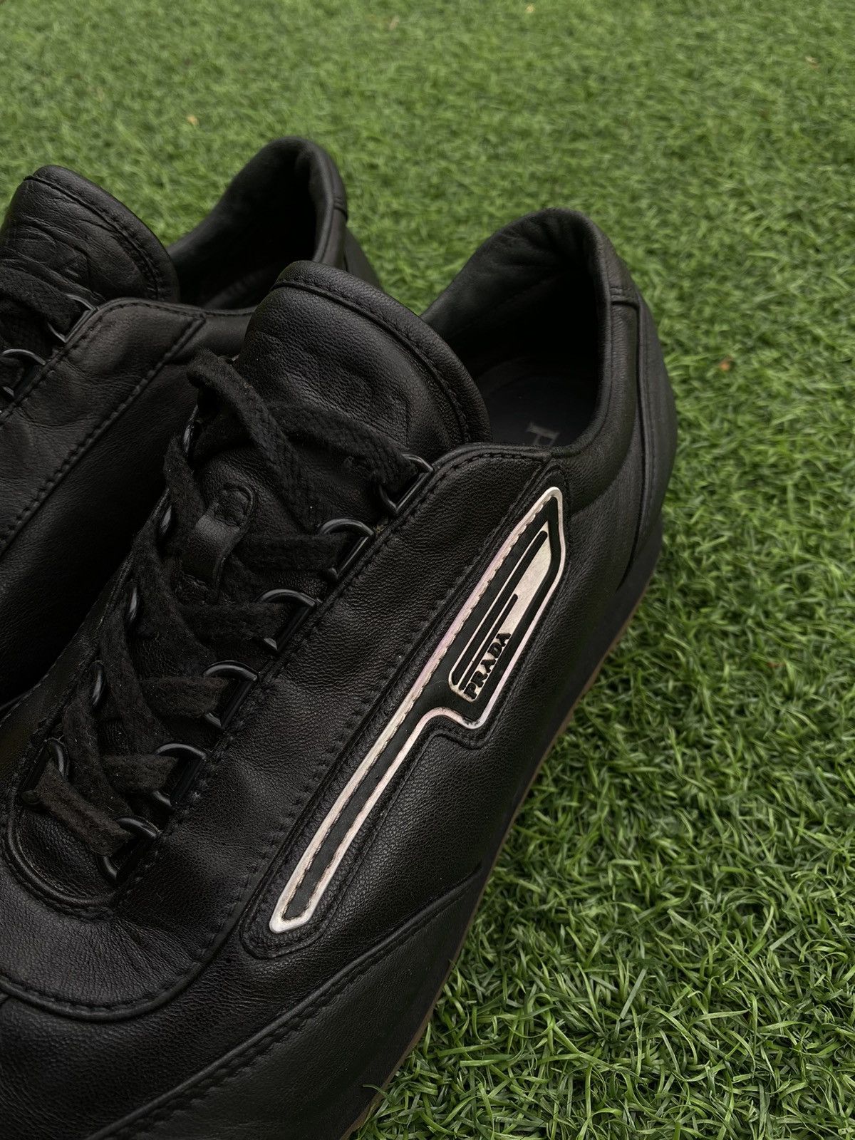Prada PRADA SNEAKERS SPORT FULL BLACK LEATHER Size US 8 / EU 41 - 4 Thumbnail