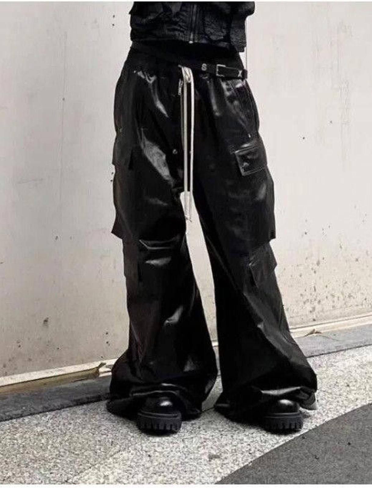Other Baggy PU Lether Denim Jeans Size US 32 / EU 48 - 2 Thumbnail