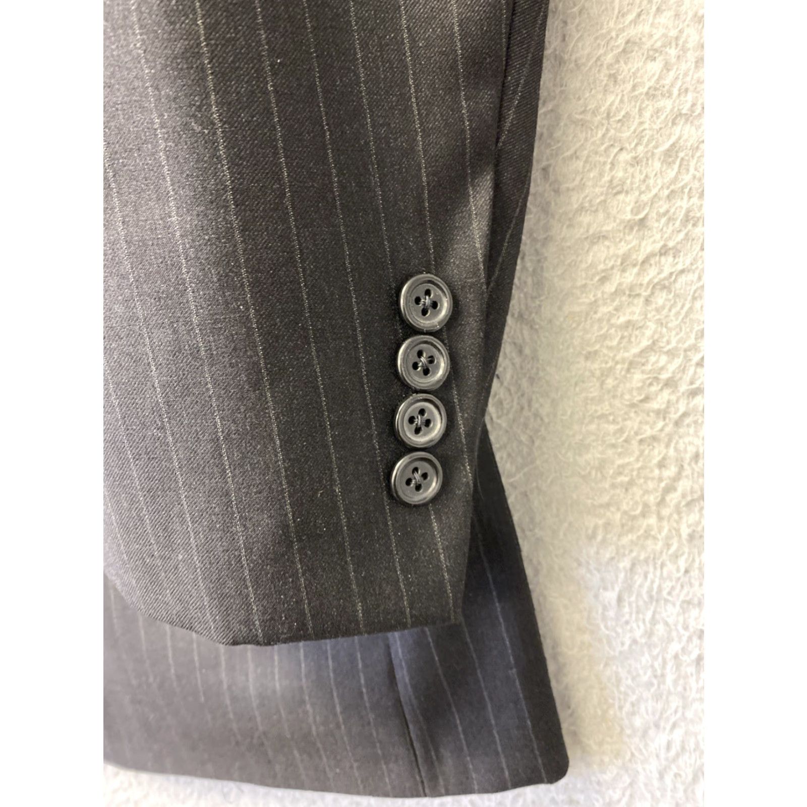 Southwick Southwick Wool Suit 43 R Pants 38x34 Men’s Gray Stripped USA 2 Piece Regular Wool Suit Size 46R - 3 Thumbnail