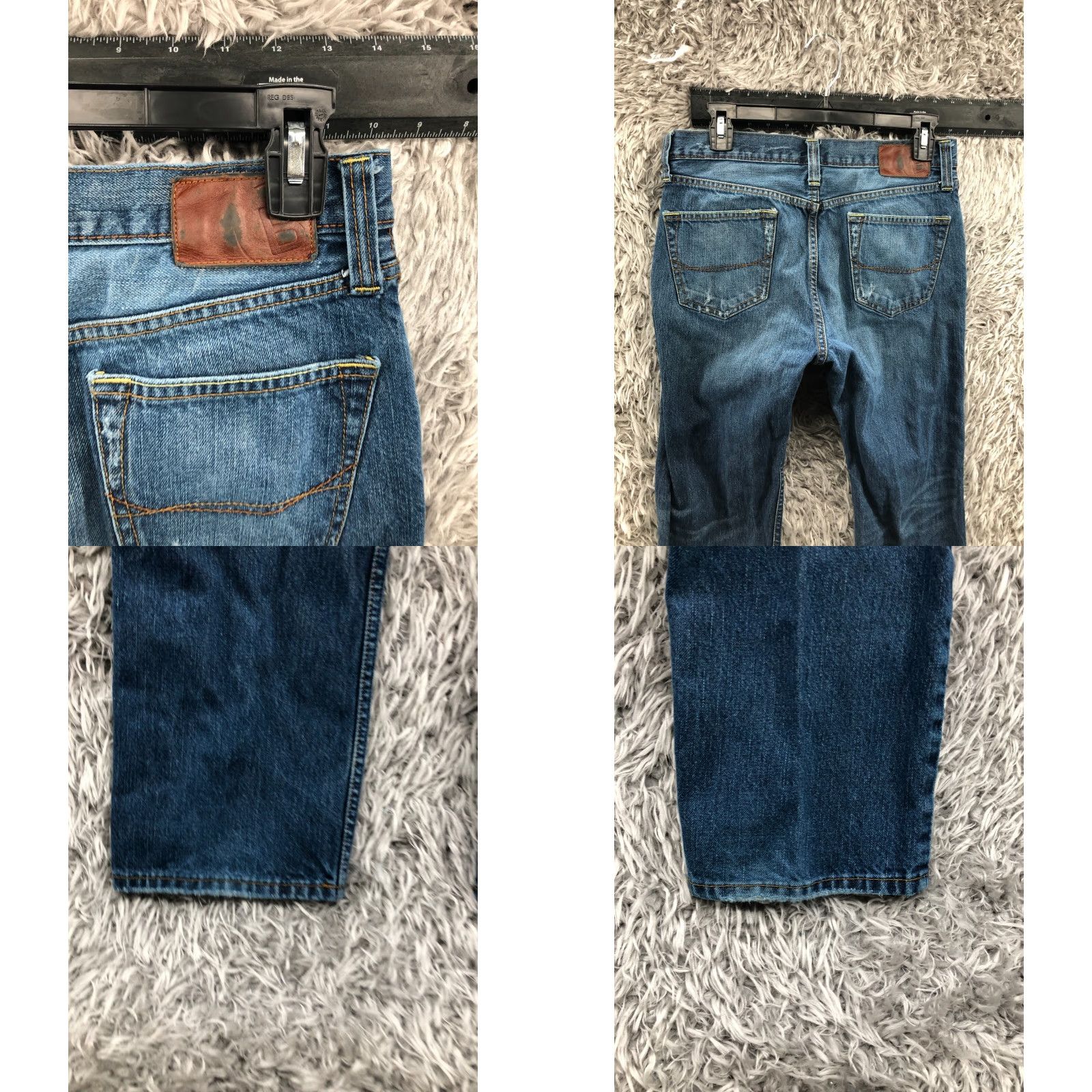 Vintage Bullhead Jeans Slim Straight Bullhead 30x30 Mens Mid Blue Wash Casual Regular Size 30 5-Pocket Denim Cotton Blend Belt Loops Zip Front Vintage No Size US 30 / EU 46 - 8 Thumbnail