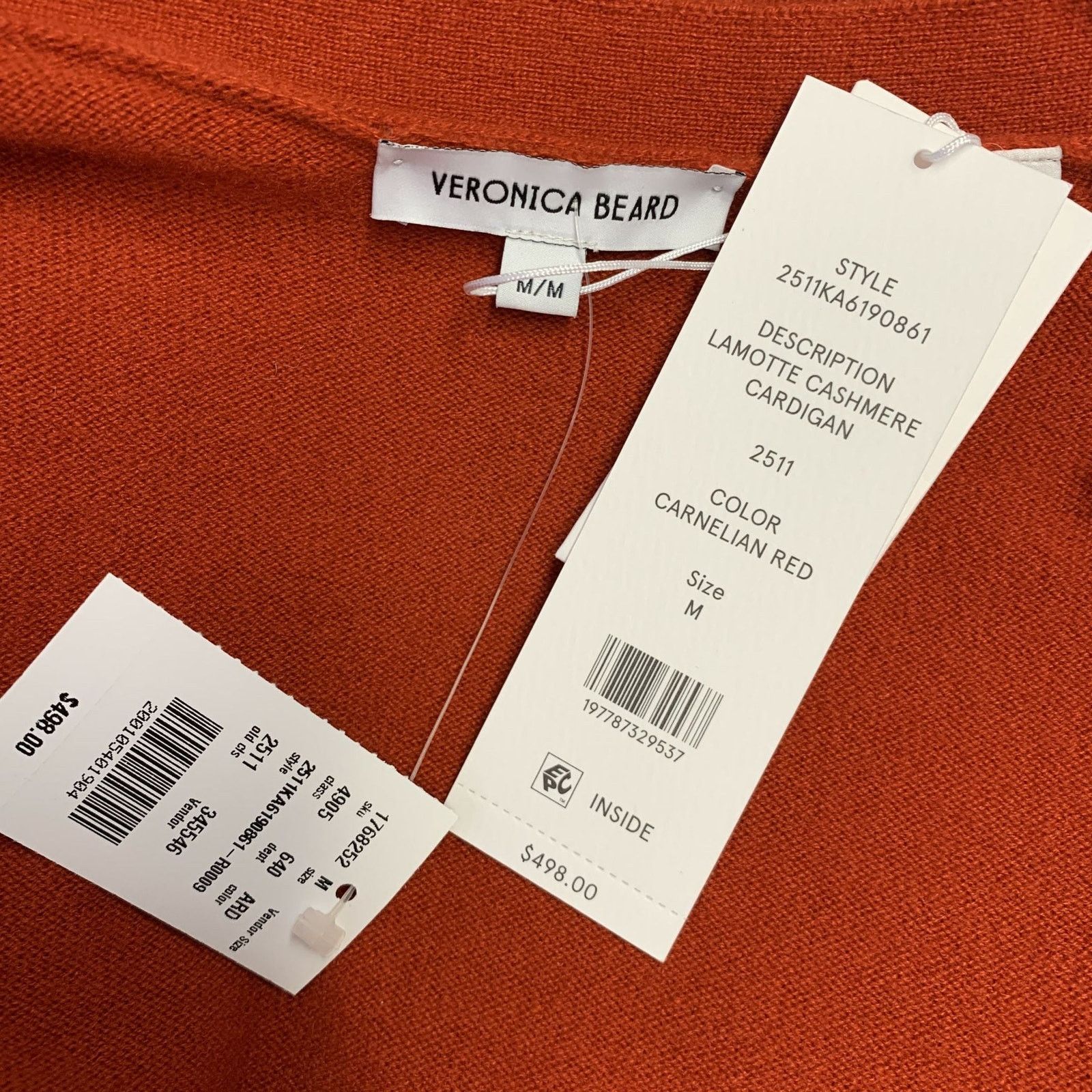 Veronica Beard VERONICA BEARD Size M Rust Cashmere Cardigan Sweater Size M / US 6-8 / IT 42-44 - 4 Thumbnail