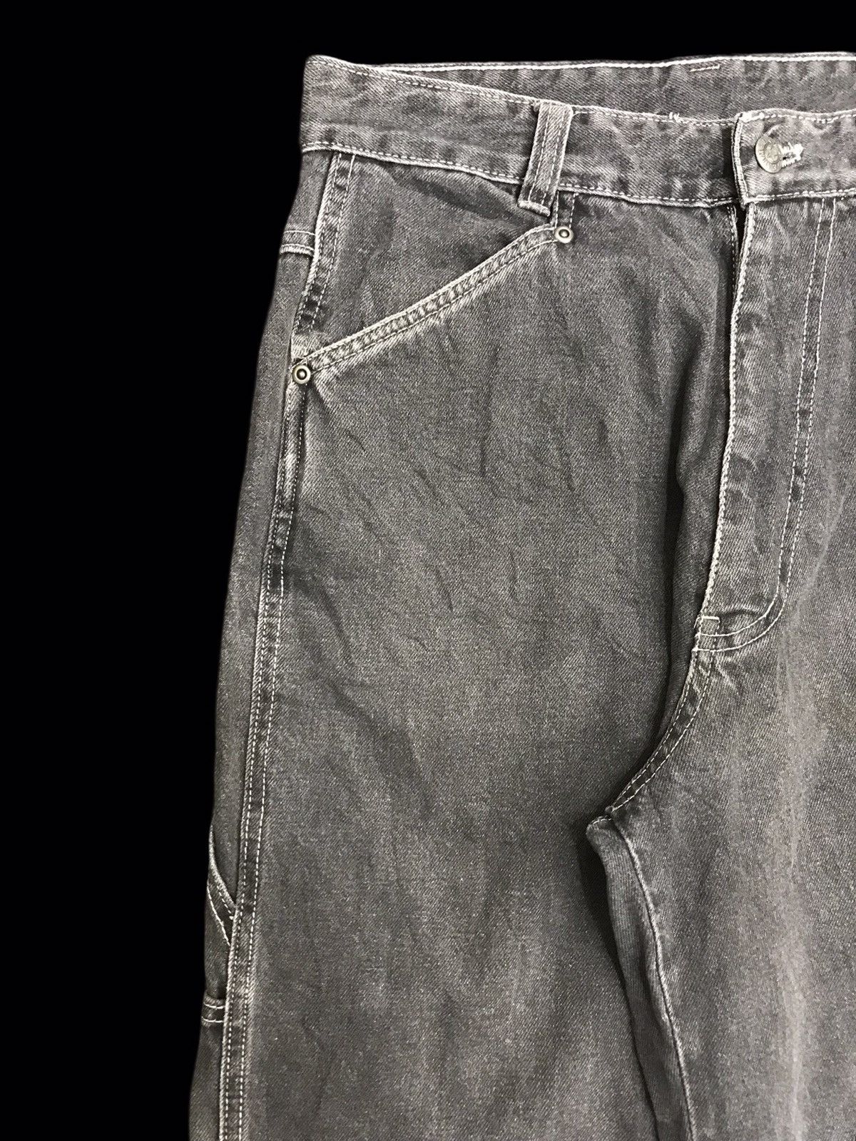 Japanese Brand 💥SUPERBAGGY💥HOBO CARPENTER WIDE MULTIPOCKETS DENIM F417 Size US 29 - 4 Thumbnail