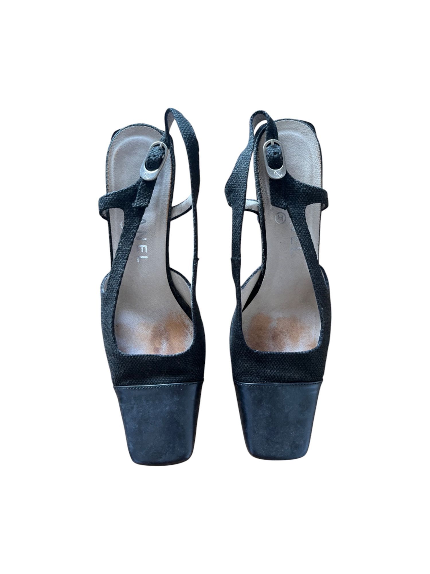 Chanel Chanel black slingback heels Size US 5 / IT 35 - 1 Thumbnail
