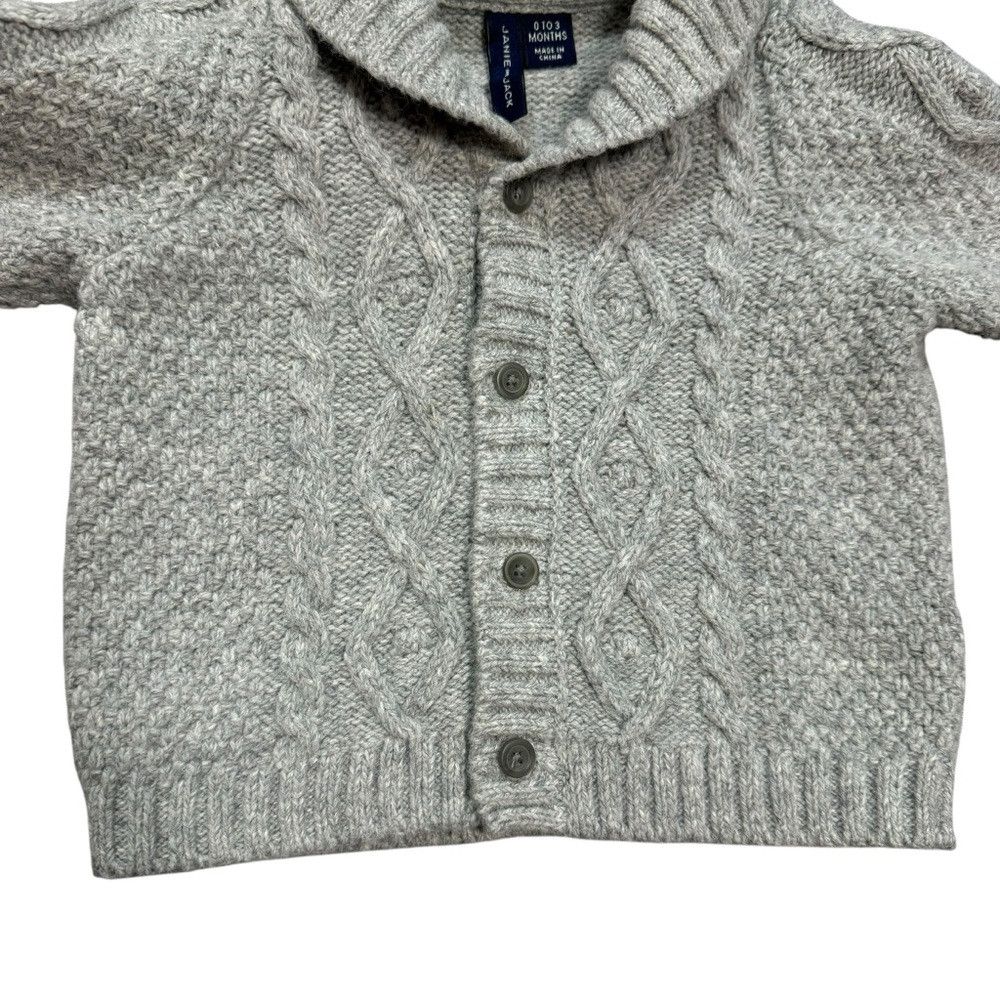 Other Janie And Jack Cable Knit Shawl Collar Grey Cardigan Aston Size US XXS / EU 40 - 4 Thumbnail