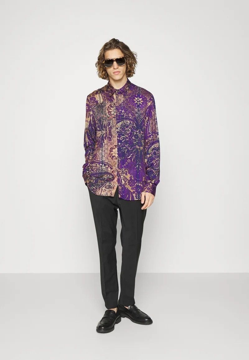 Just Cavalli × Roberto Cavalli !DS! FW22 Just Cavalli Animal Print Purple Pattern Shirt Size US S / EU 44-46 / 1 - 4 Thumbnail
