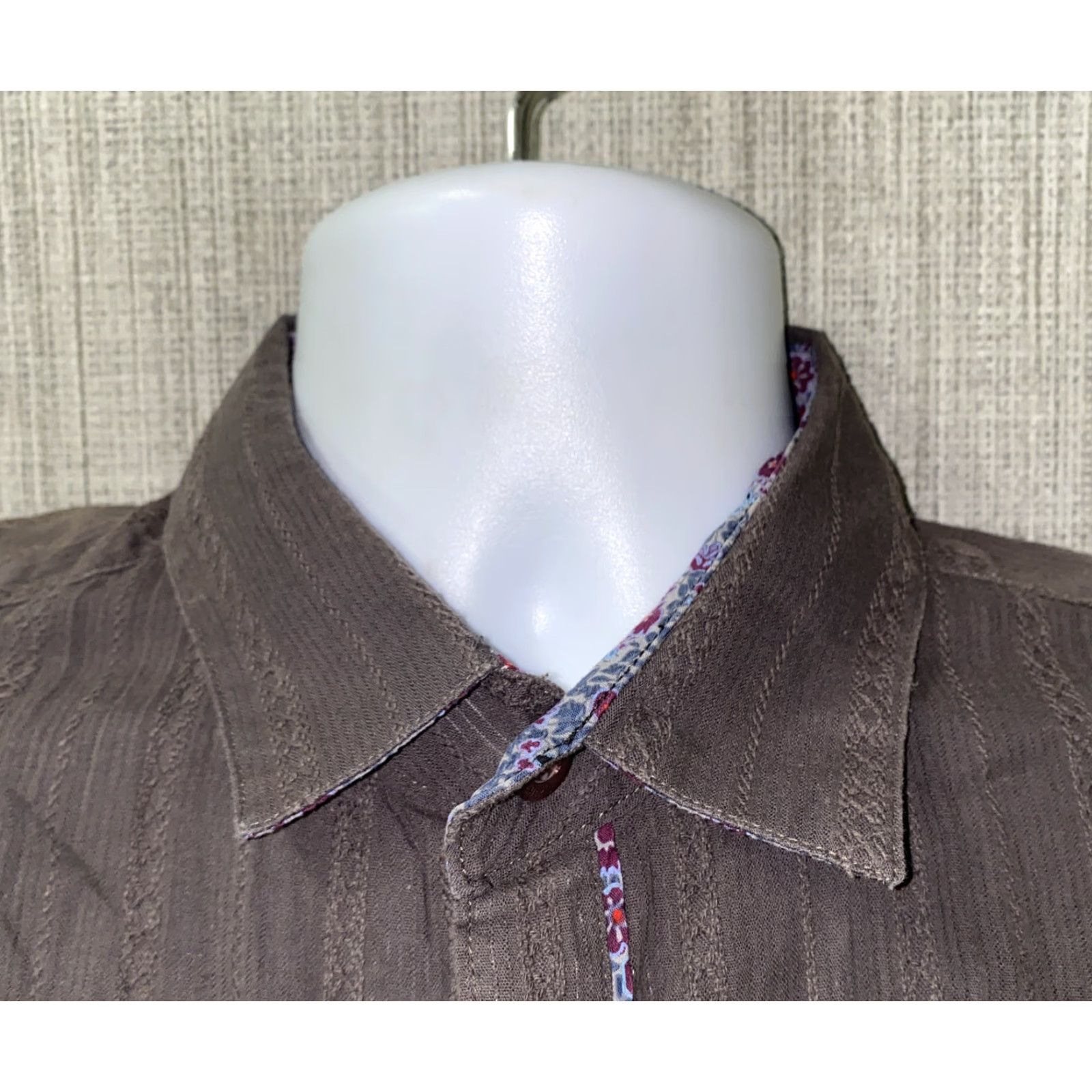 Vintage DaVinci Mens Gray Long Sleeve Button Front Shirt L Regular Cotton Cap-Down Collar Casual Vintage? Wait not allowed. Size US L / EU 52-54 / 3 - 3 Thumbnail