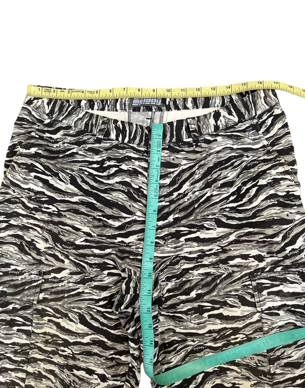 Vintage Melody Japan Drawstring Hem Striped Camo Cargo Trouser Size US 32 / EU 48 - 3 Thumbnail